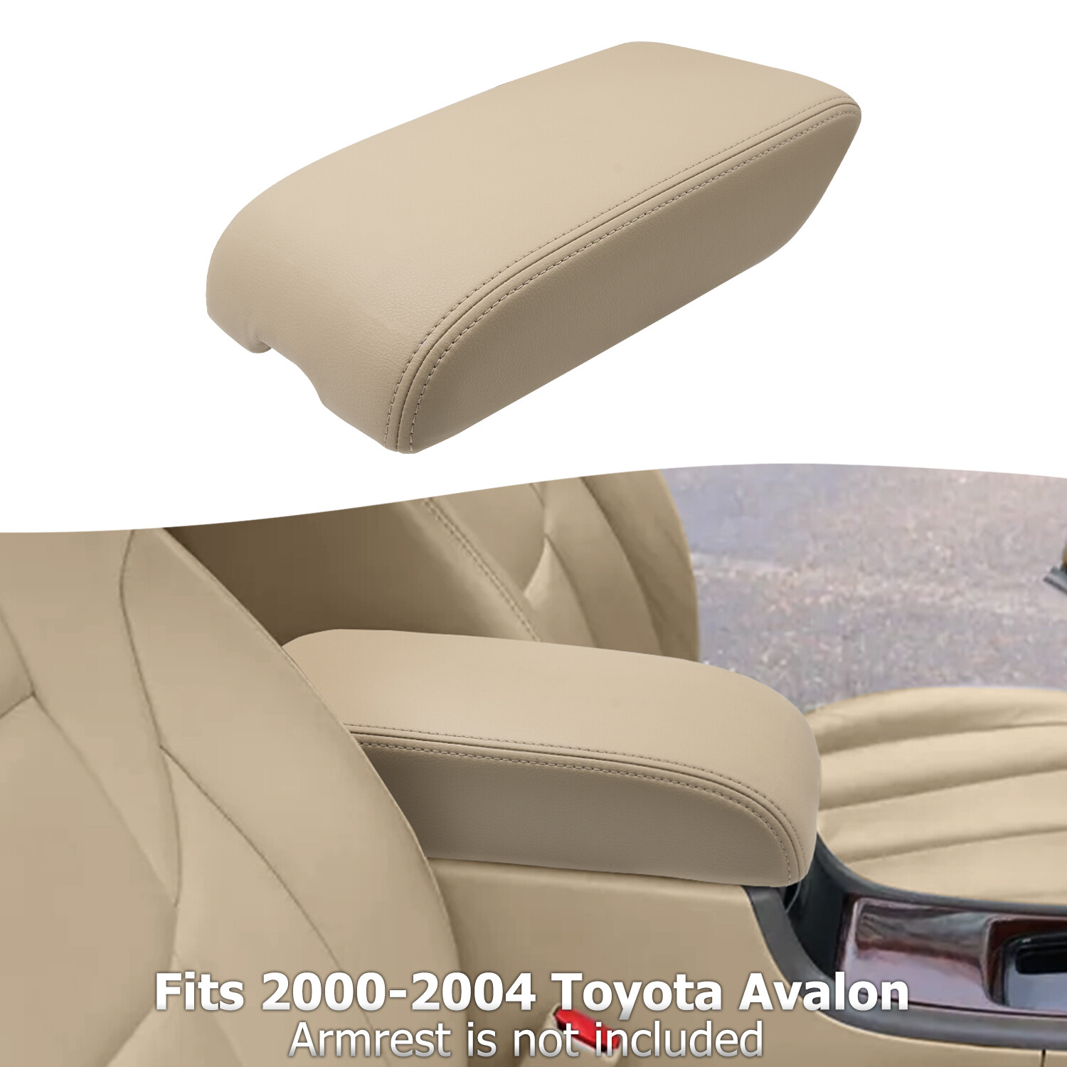 Fits 2000-2004 Toyota Avalon Leather Center Console Lid Armrest Cover Beige Tan