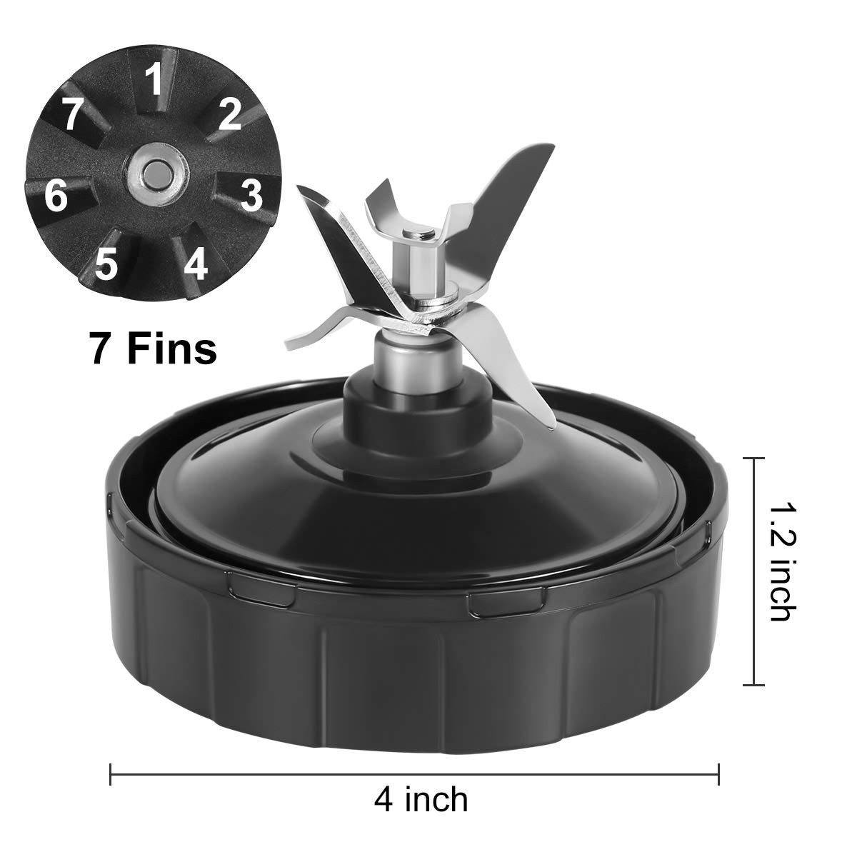 7 Fins Gear Replacement Extractor Blade Parts Fits for Nutri Ninja Blender
