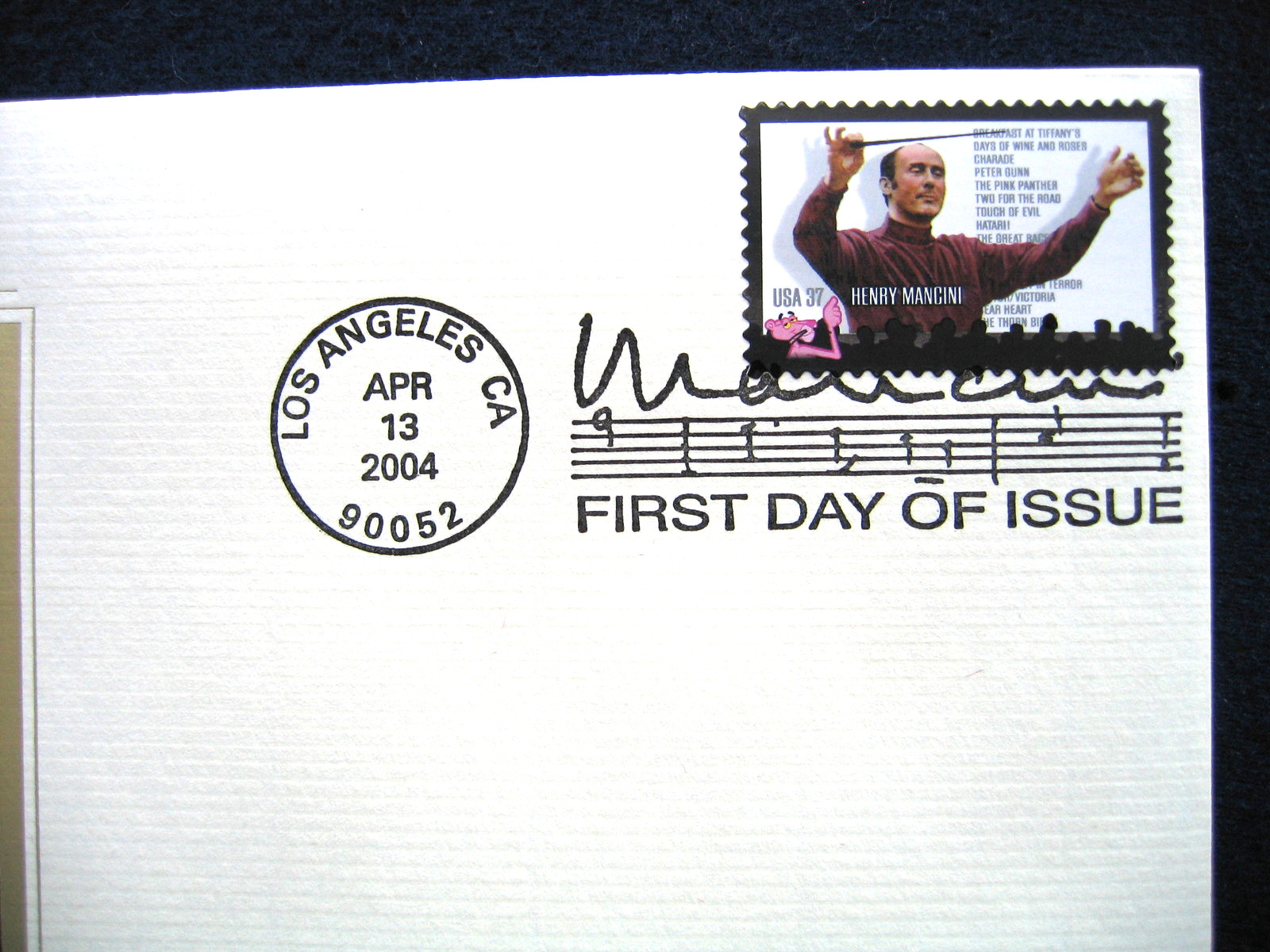 2004 Henry Mancini Composer Conductor Pianist Gold GOLDEN Cover Stamp Replica