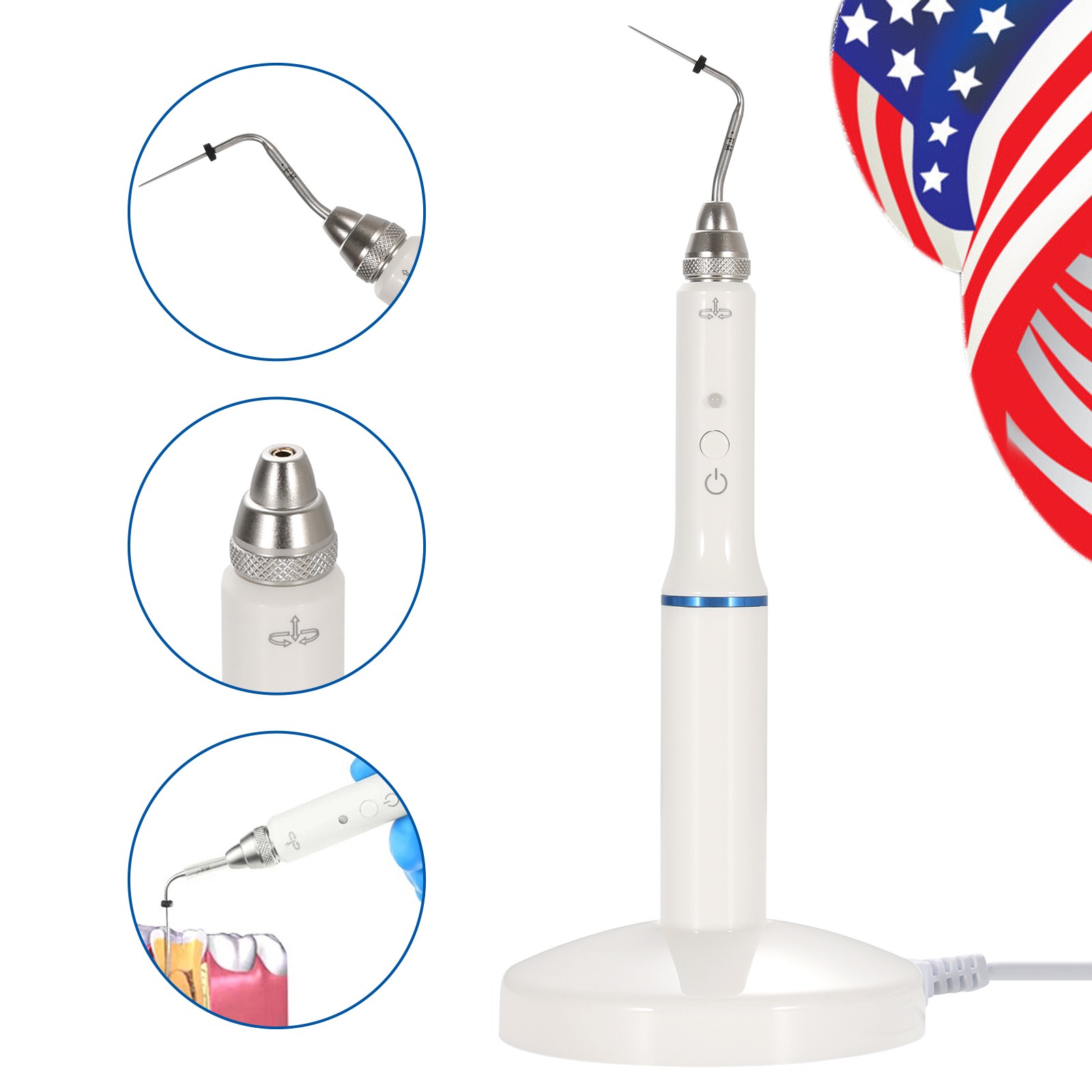 Dental Gutta Percha Obturation System Endo Heated Pen Wireless Eododontic+2 Tips