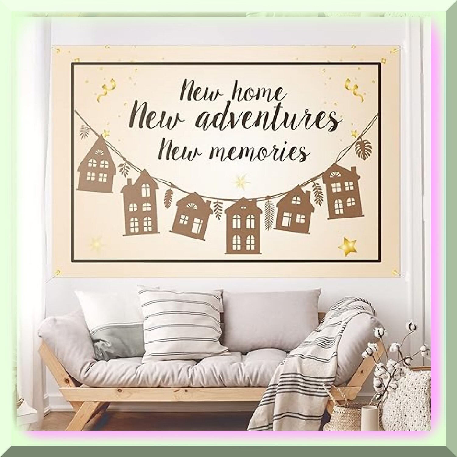 Brown Housewarming Party Backdrop for Memoriescape