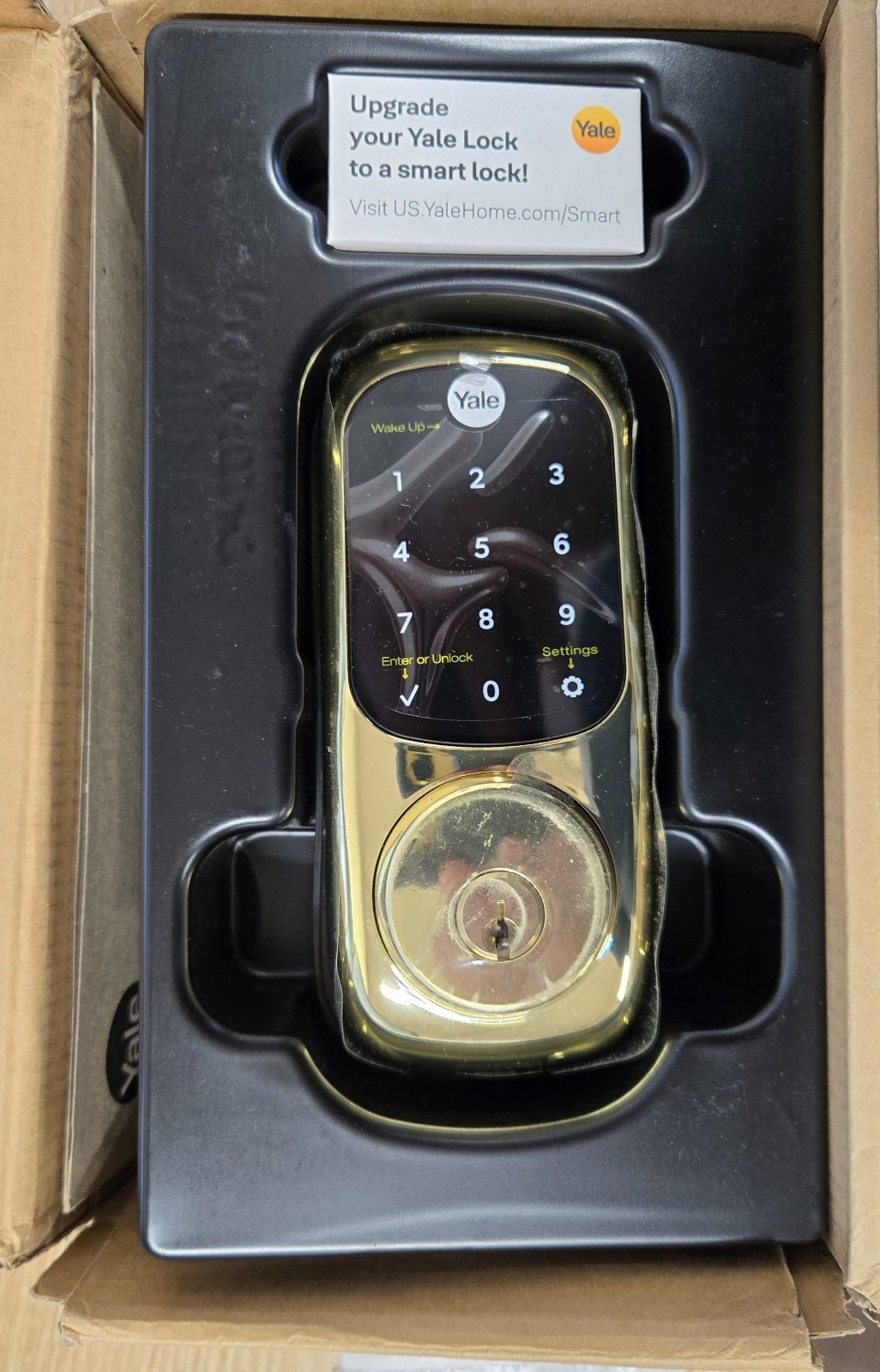 Yale Assure Touchscreen Stand Alone Deadbolt Lock - Bright Brass Finish