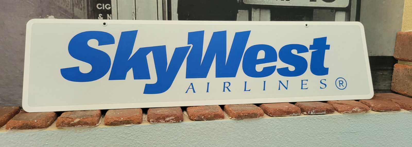 Skywest airlines aluminum sign 6" x 24"