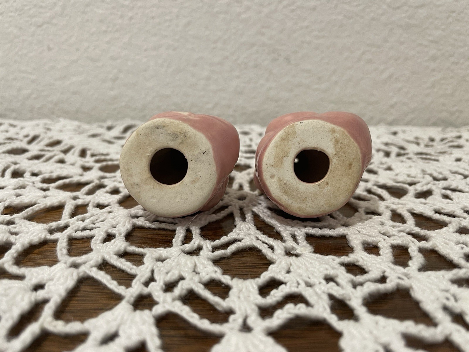 Vintage Pink and Gold Duck Salt and Pepper Shaker Set of 2