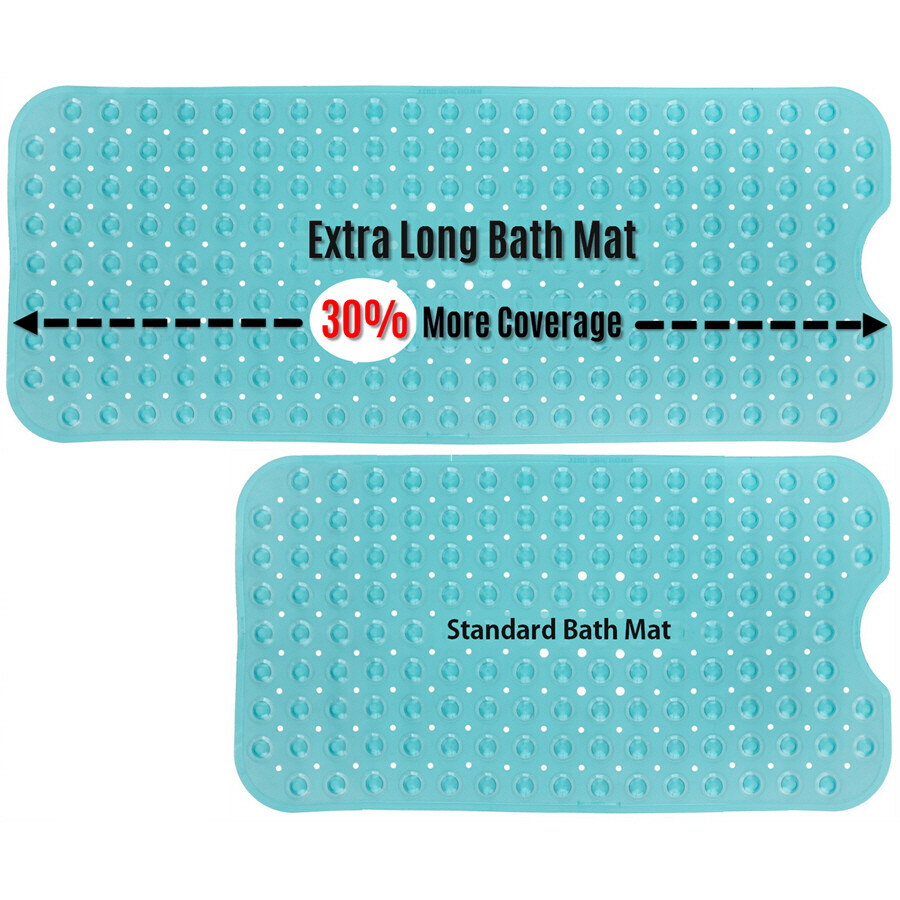 16" x 39" Extra Long Bath Mat - Non Slip Safety Bathtub Mat