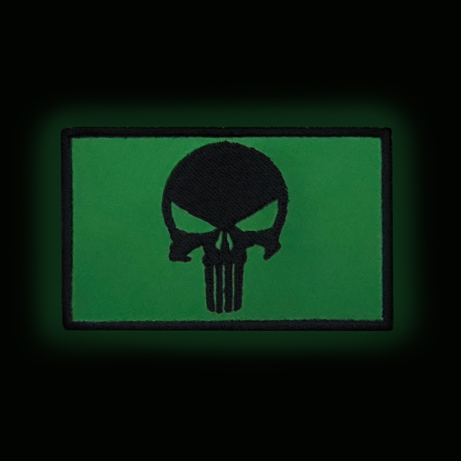 2Pcs Glow-in-the-Dark Skull Patch Set – Embroidered Tactical Morale Patches