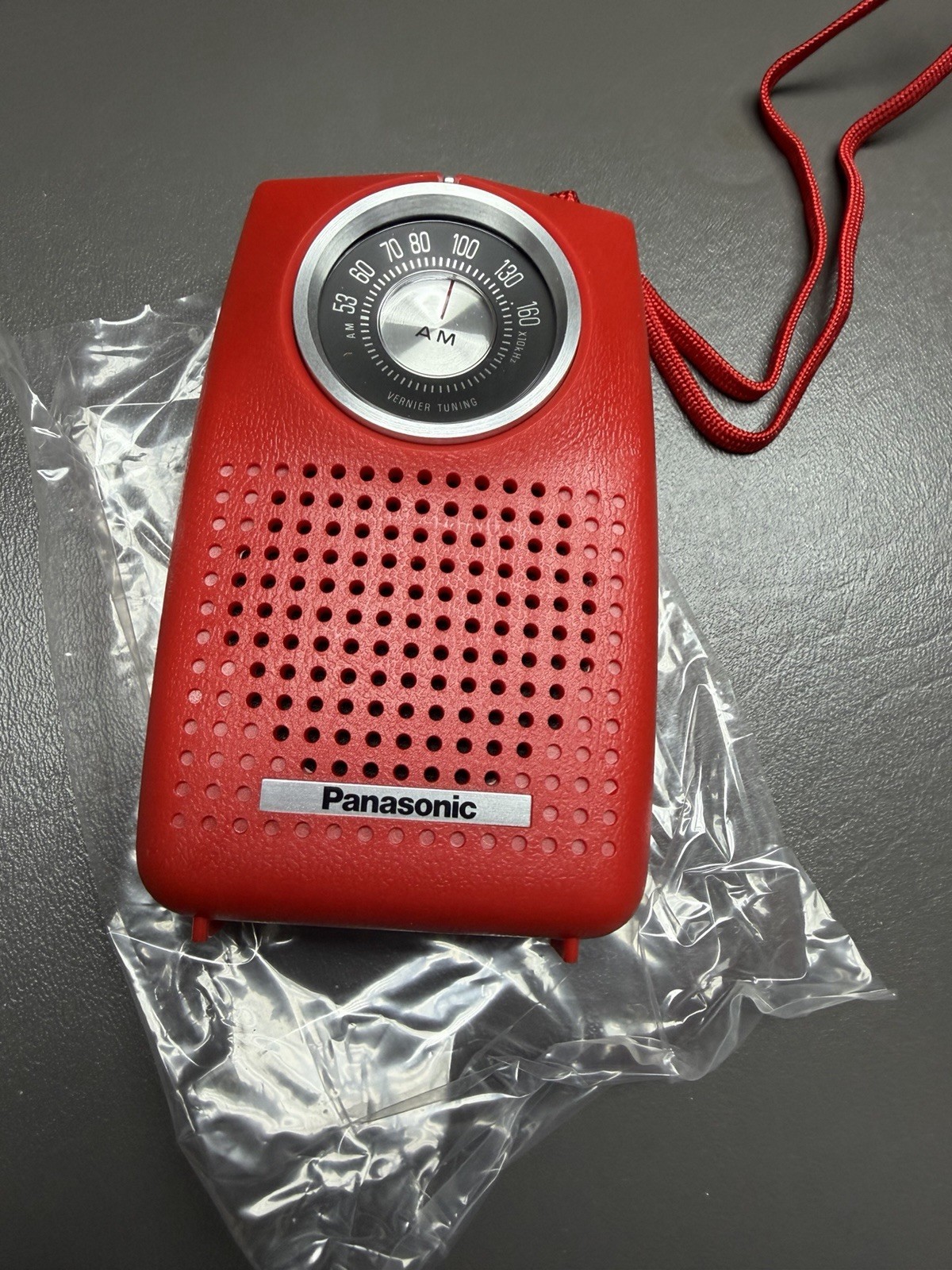 Vintage Panasonic R-1052 Red Portable AM Radio NEW In Box Complete w/Paperwork