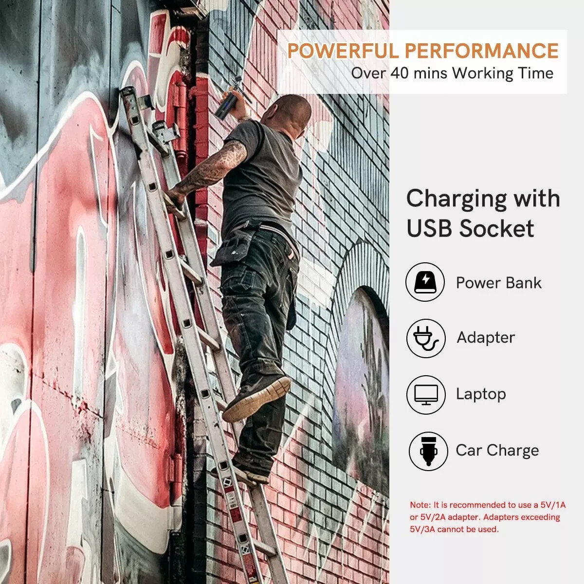 Cordless Airbrush Kit Handheld Sprayer Gun 38PSI LCD for Barber Nail Art Makeup