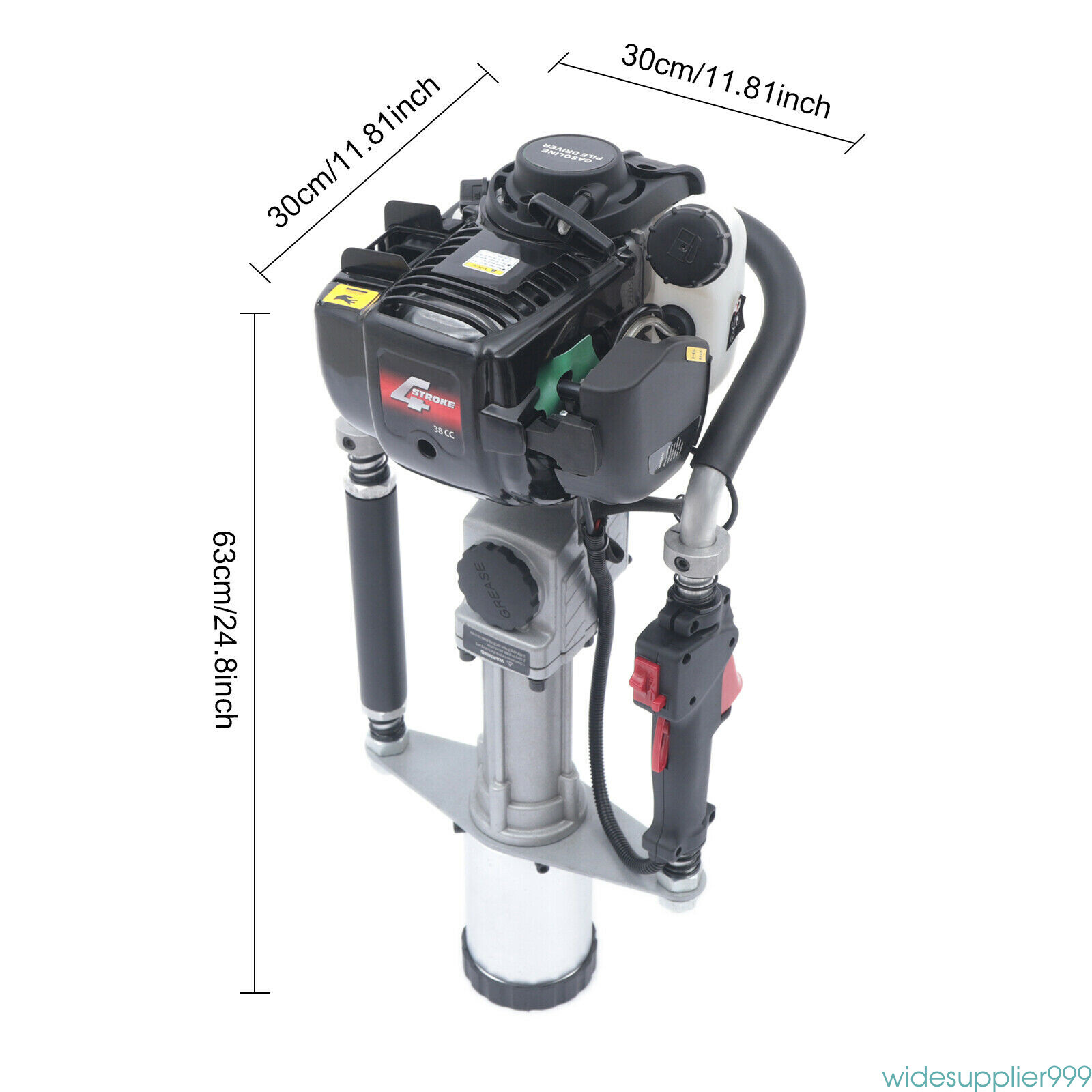 4 Stroke Gas Power Fence Pile Driver Push Gasoline Engine Heavy Duty