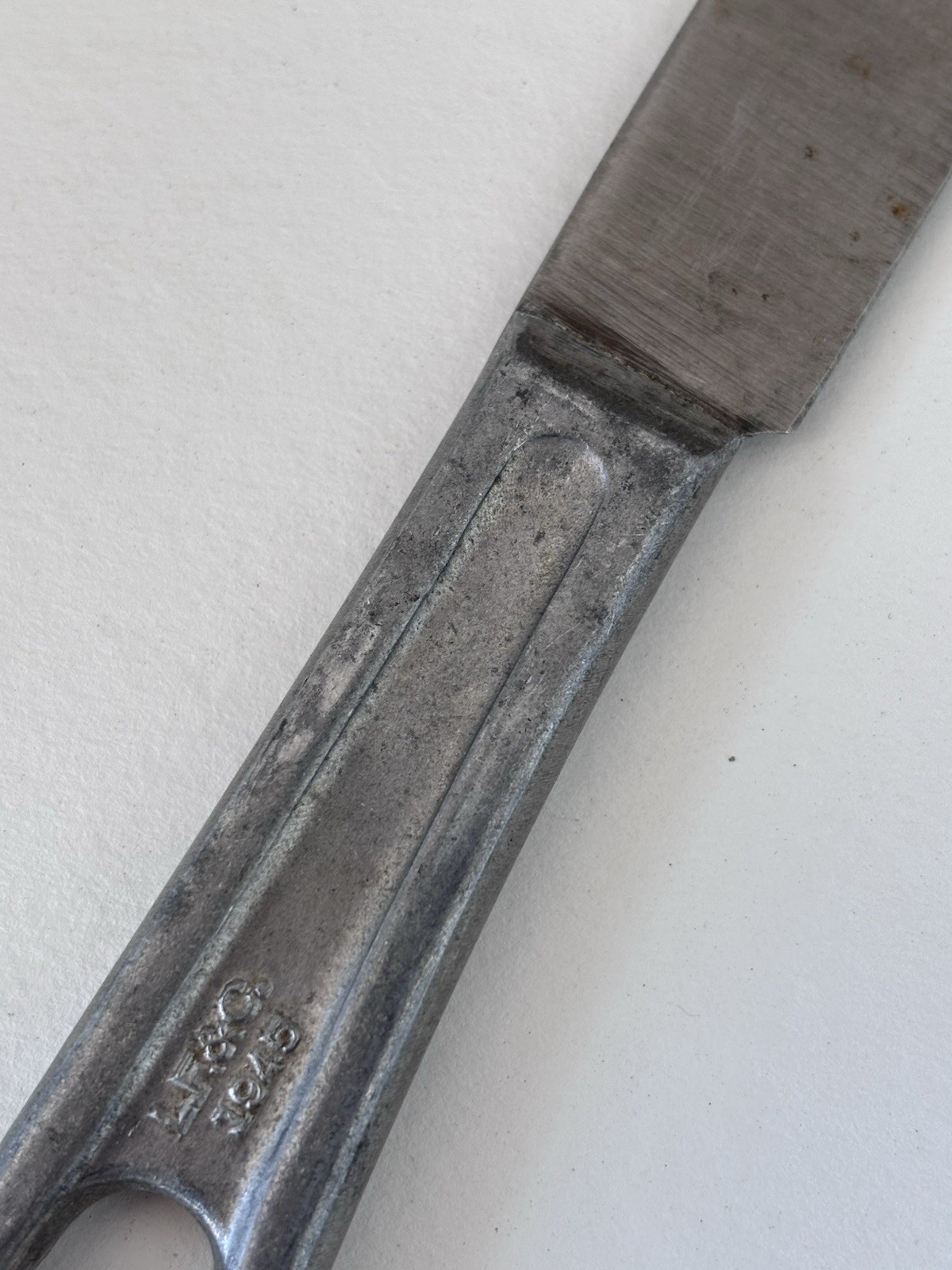 NICE -Vintage US Military Mess Kit Stainless Knife Handle Utensil L. F. & C 1945