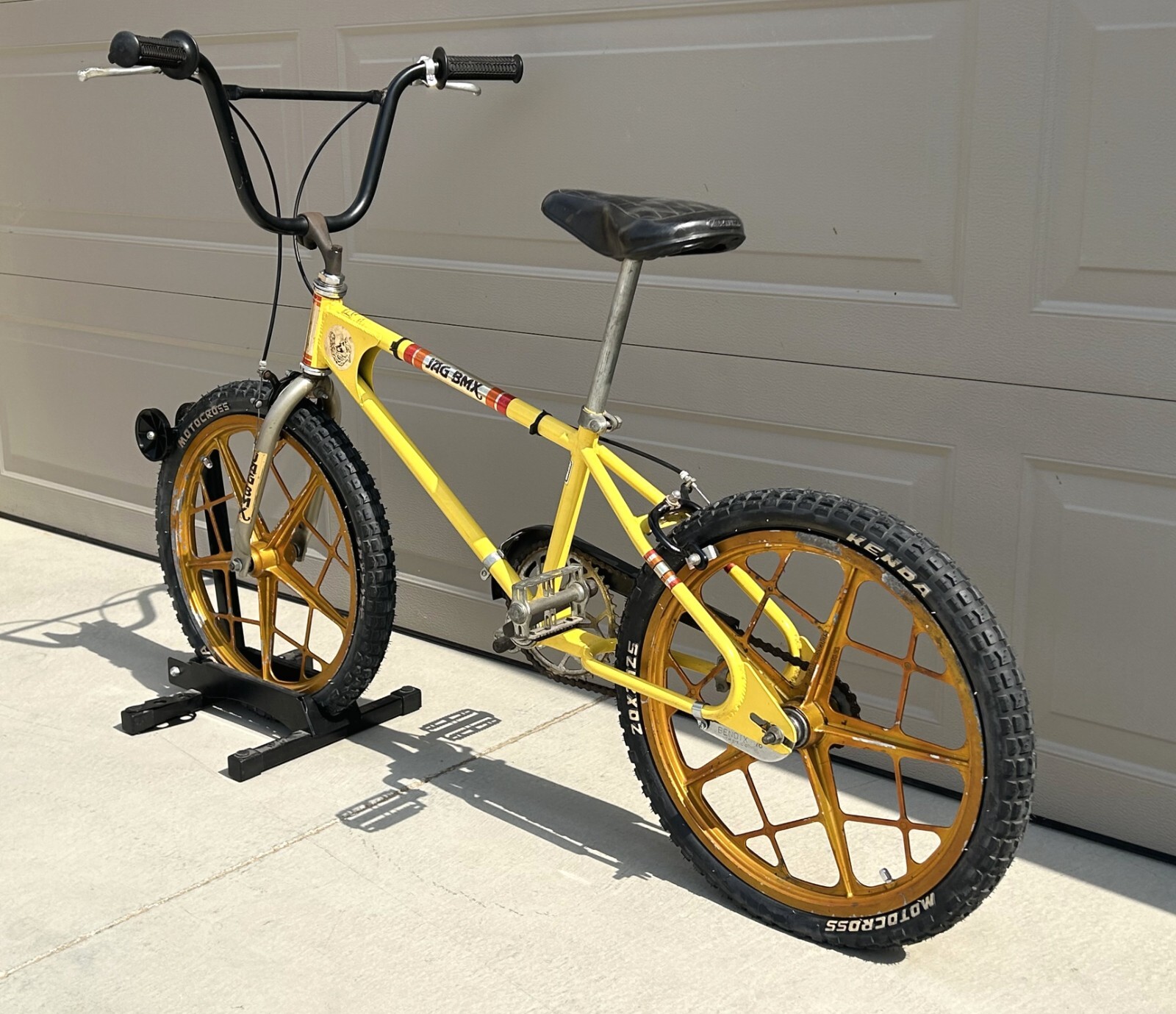 Old School BMX 1979 JAG Complete w/ OG Paint & Decals + Real Gold Motomags LOOK@
