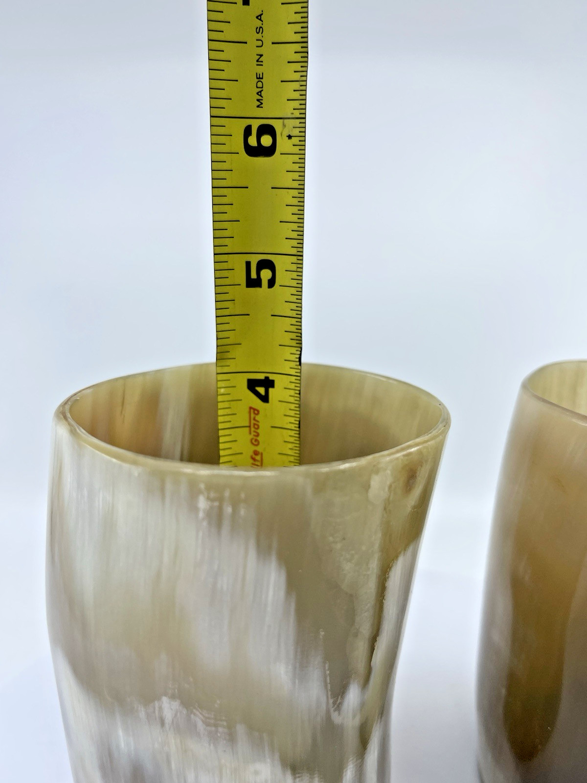 Pair Natural Buffalo Horn Mug Beer Wine Water Drinking Cup Home Decor