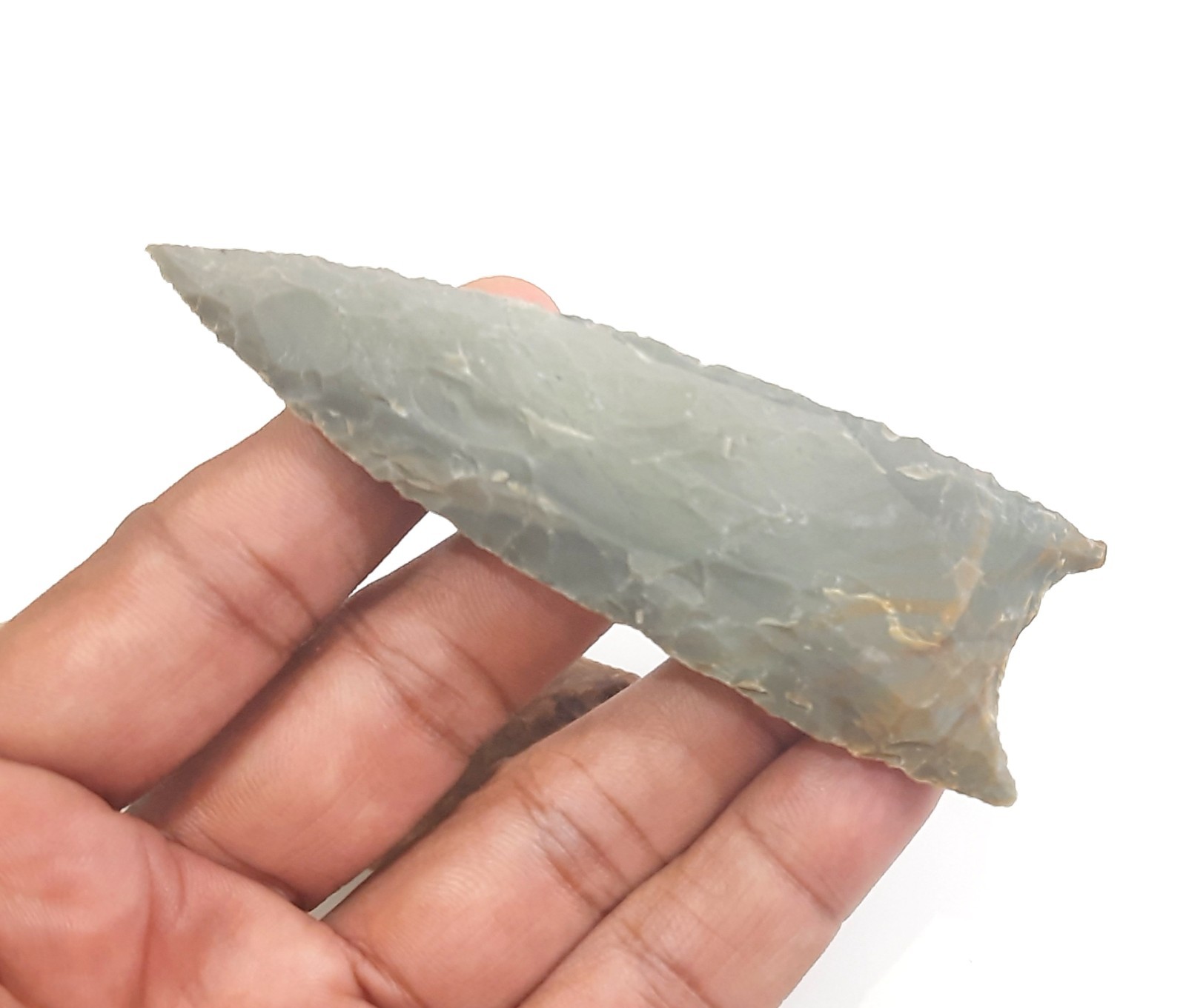 Super Fine High Grade Agatized Flint Clovis Point Arrowheads 3-4 inches arrow 1X