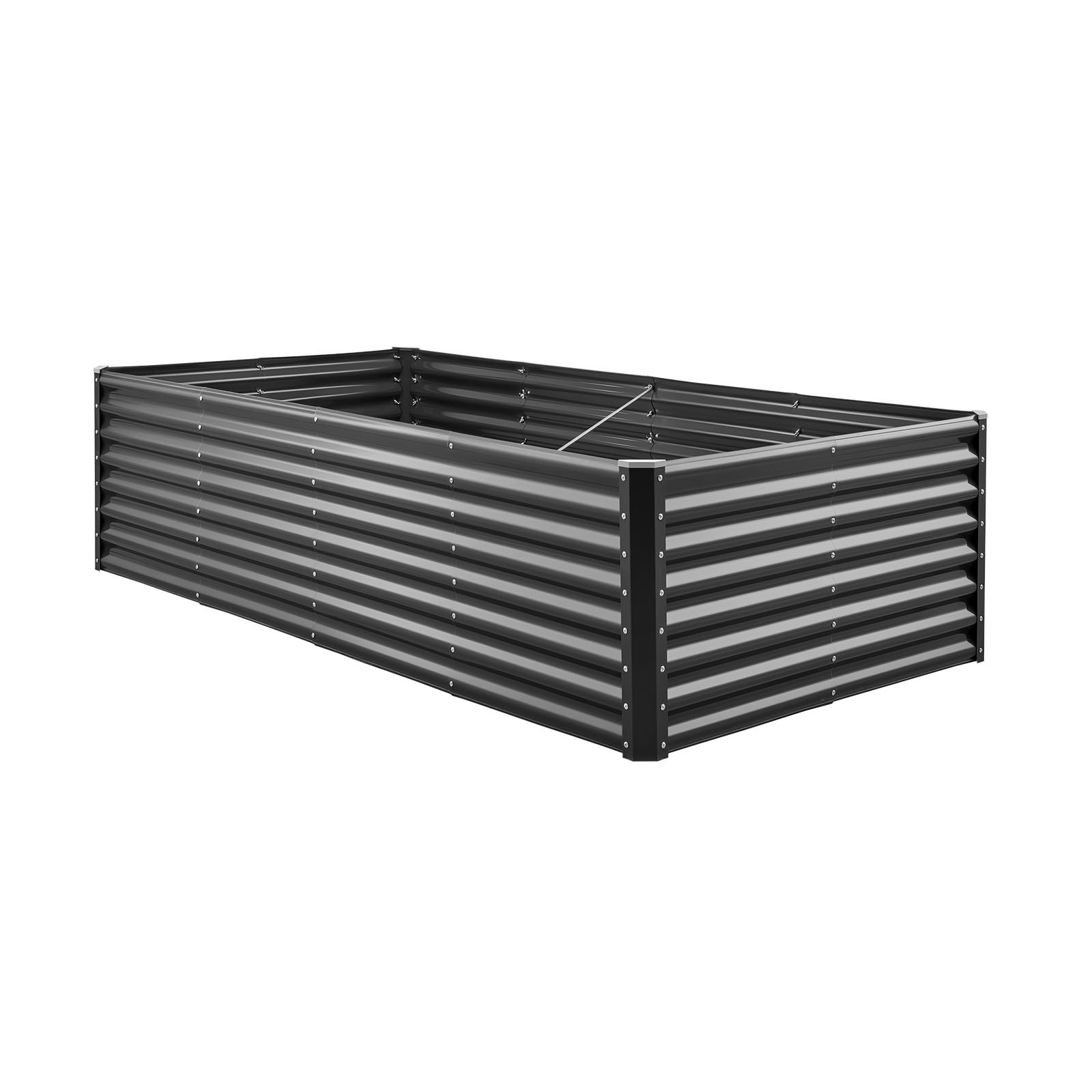 VEVOR Metal Raised Garden Bed Galvanized Planter Box 8x4x2 ft Outdoor Dark Gray
