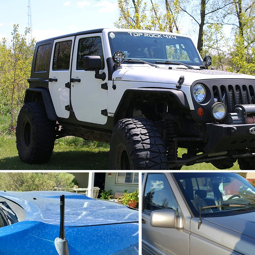 4" Short Black Aluminum Antenna Mast AM/FM for TOYOTA TACOMA 1995-2016 EXV