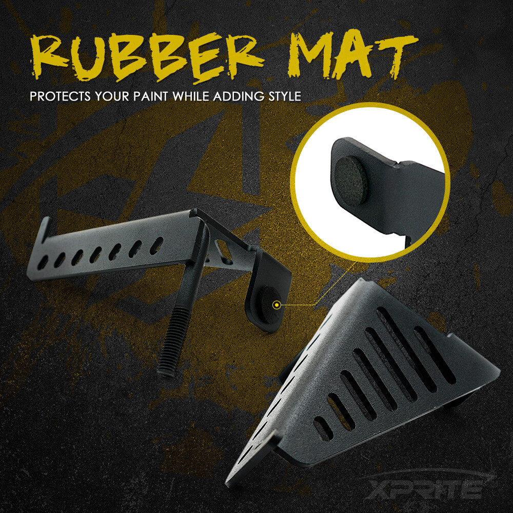 Black Steel Exterior Door Hinge Front Foot Pegs Rest for 07-18 Jeep Wrangler JK