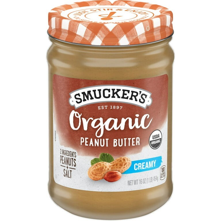 Smucker's Organic Natural Creamy Peanut Butter 16 oz (Pack of 1)