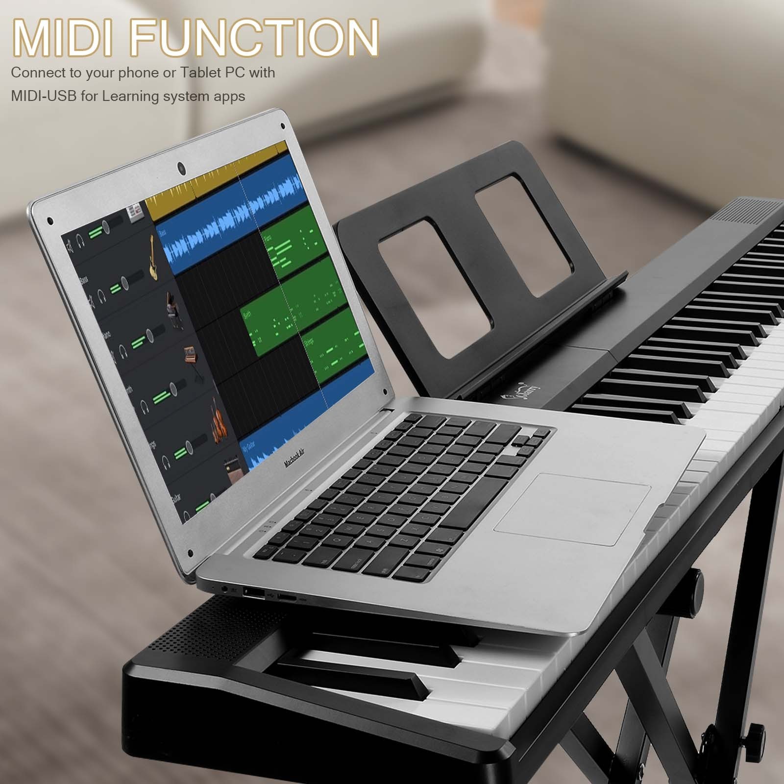 🎅FREE SHIPPING!🎅88 Key Foldable Electric Piano/Keyboard +MIDI +USB!