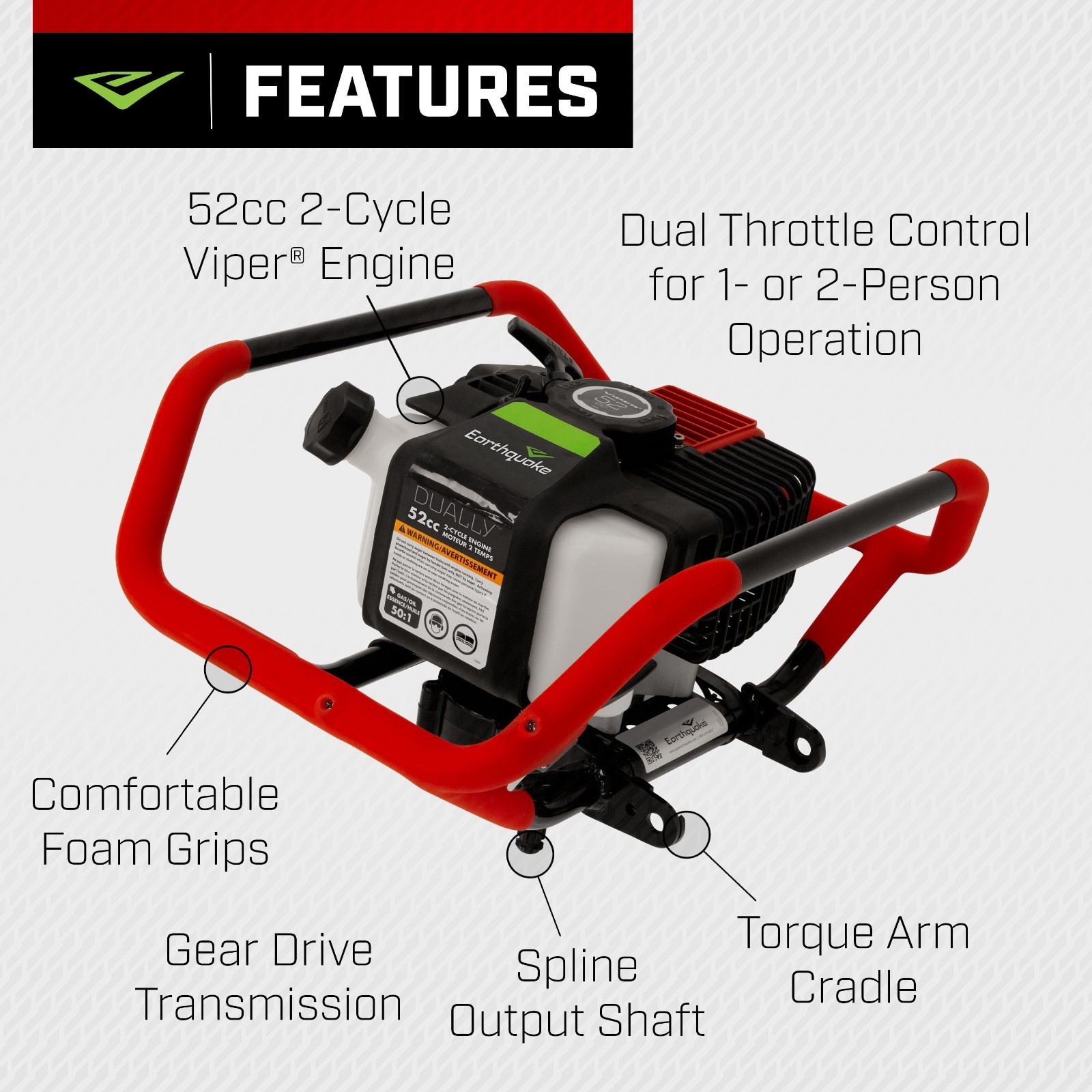 Earthquake® Dually™ Earth Auger Powerhead