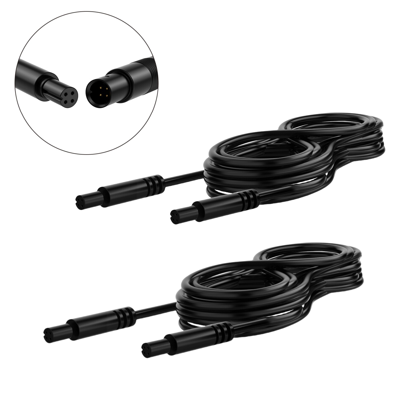 2PCS 6.6FT 4 Pin Extension Wires Cable For Full Angle RGB/RGBW LED Rock Lights