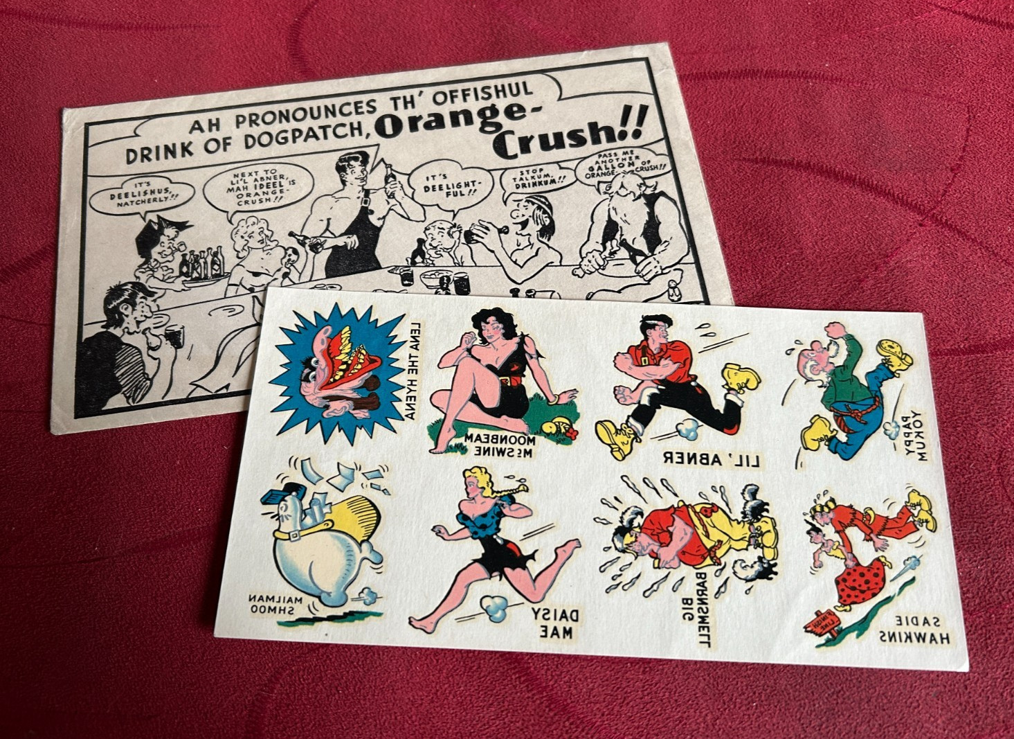 1950s Orange Crush Envelope & Lil Abner Tattoos Sheet