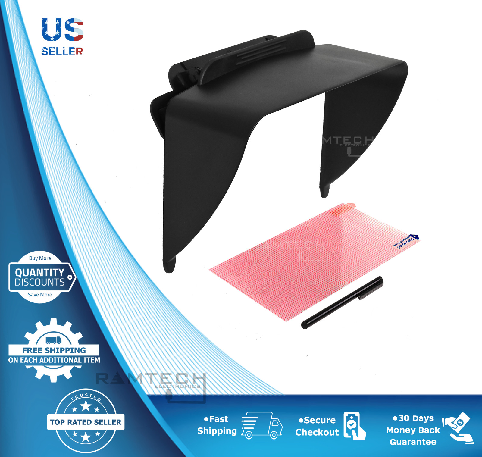 7" Visor Sun Shade Anti Reflective for Furrion Vision S Camera System Monitor