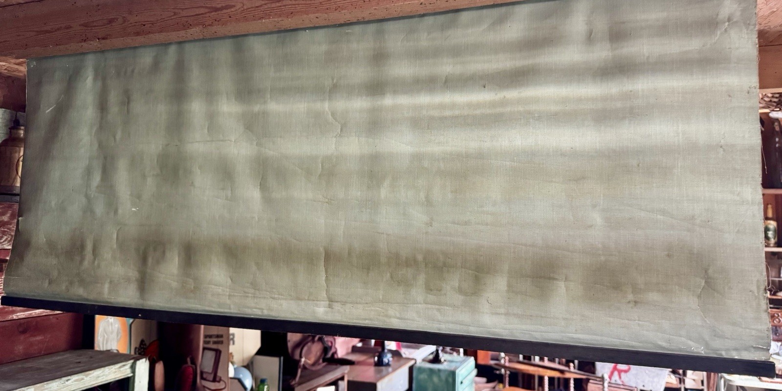 Vintage Store Display Sign Banner Columbus Oil Cloth Kitchen antique