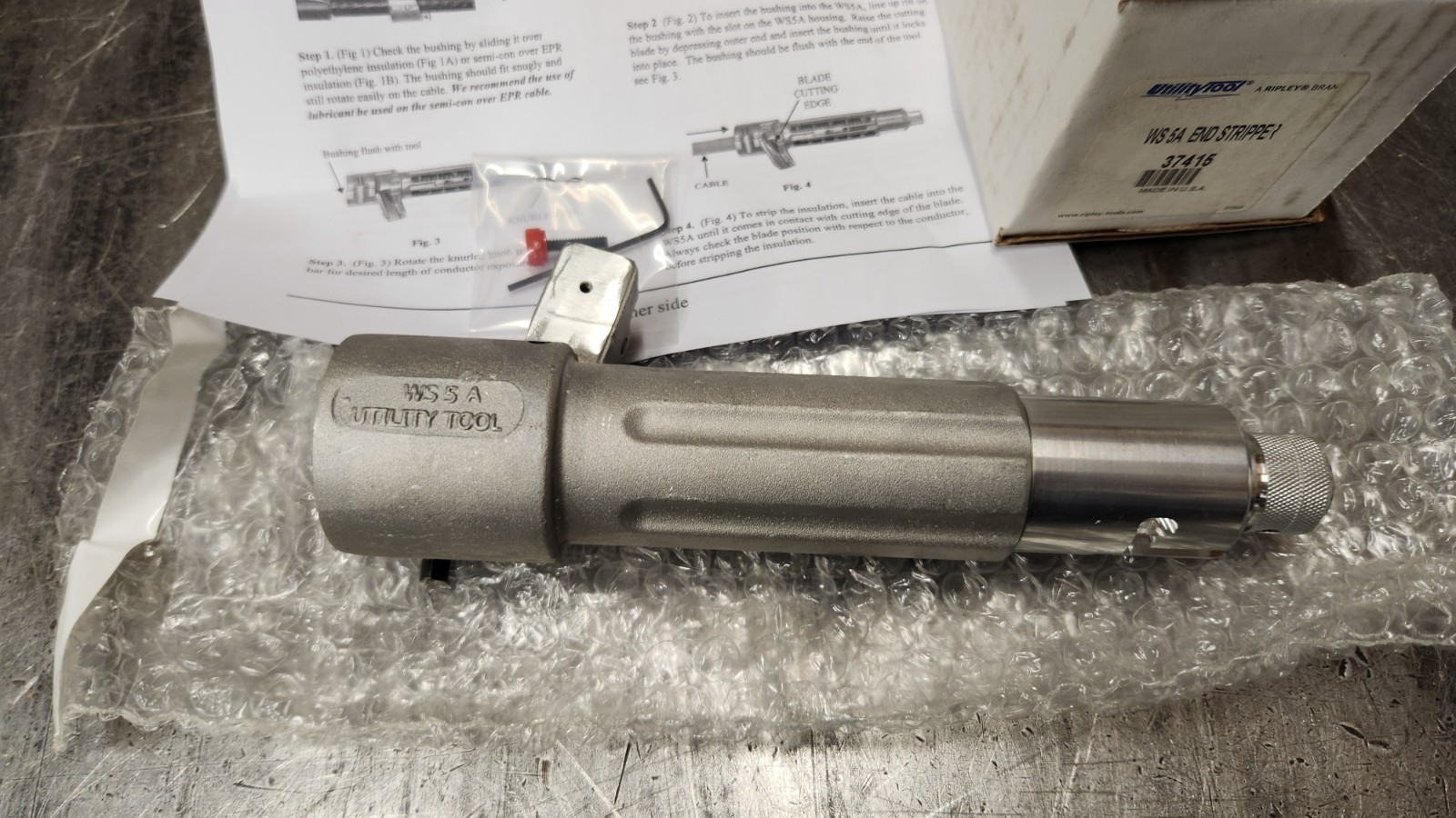 Ripley 37415 WS 5A 600V-35kV 0.625-2.5 Cable End Stripper NO BUSHING. USA NEW