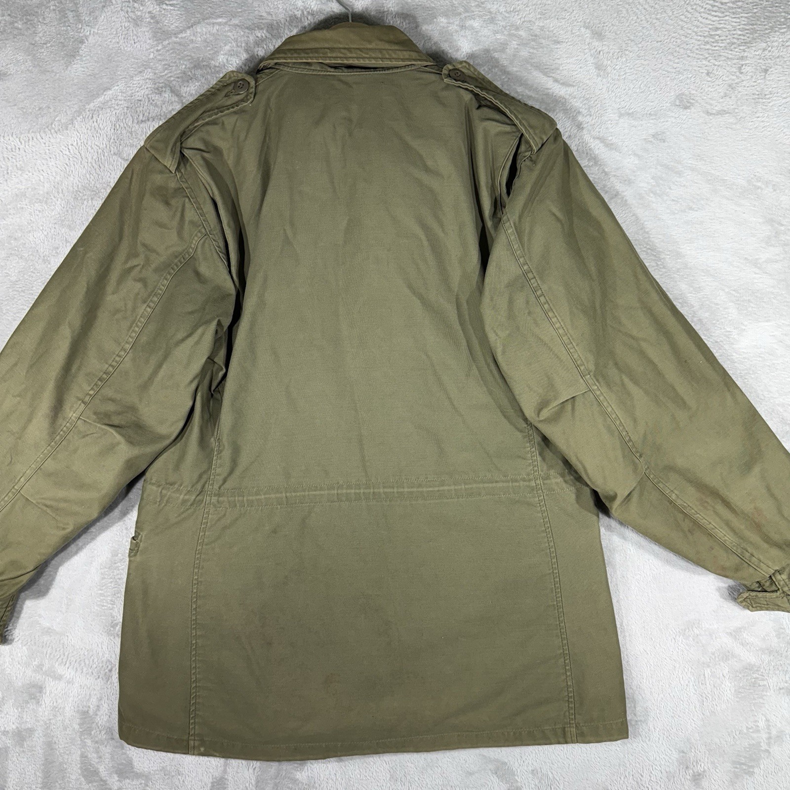 VTG US Military Jacket Mens Medium LONG Green OG-107 Cold Weather Field Coat 80s