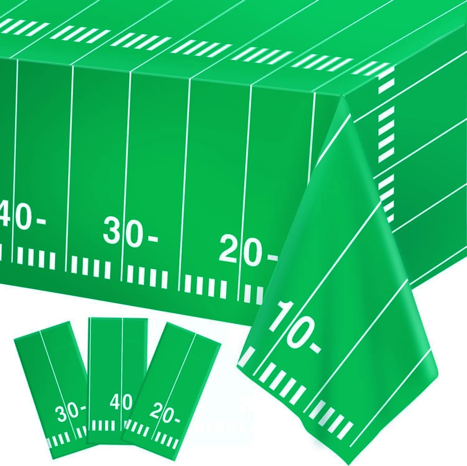 Kesfey 3 Packs Football Party Tablecloth 54 x 108 Inches Football Field Touch...