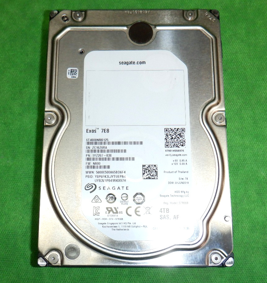 Seagate Exos 7E8 3.5 4TB 7.2K SAS 12Gb/s HDD ST4000NM0125 1YZ207-038 SAS