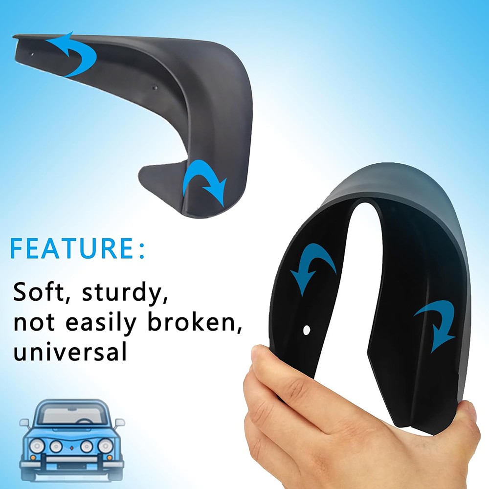 4PCS Mud Flaps for Car Universal Splash Guard PP Mudguards Fits Most Vehicles ZU