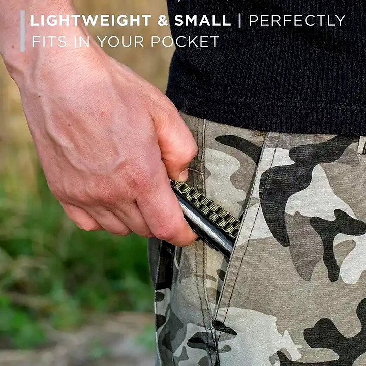 HUGE 5" x 1/2" FERRO ROD Fire Starter PARACORD Lanyard Military Survival Striker