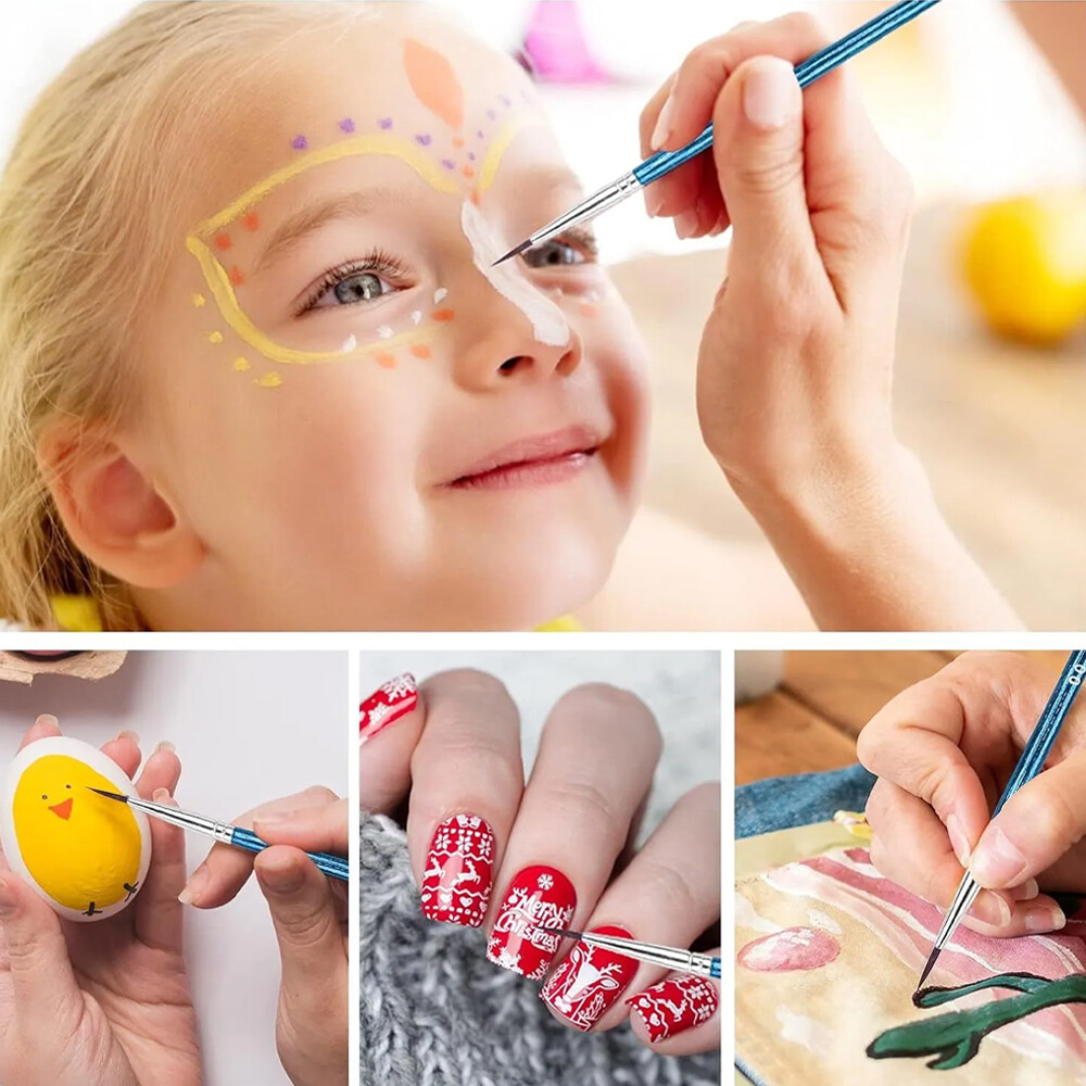 100PCS Very Small Paint Brushes Fine Tip for Nail Art Model Craft Painting Blue