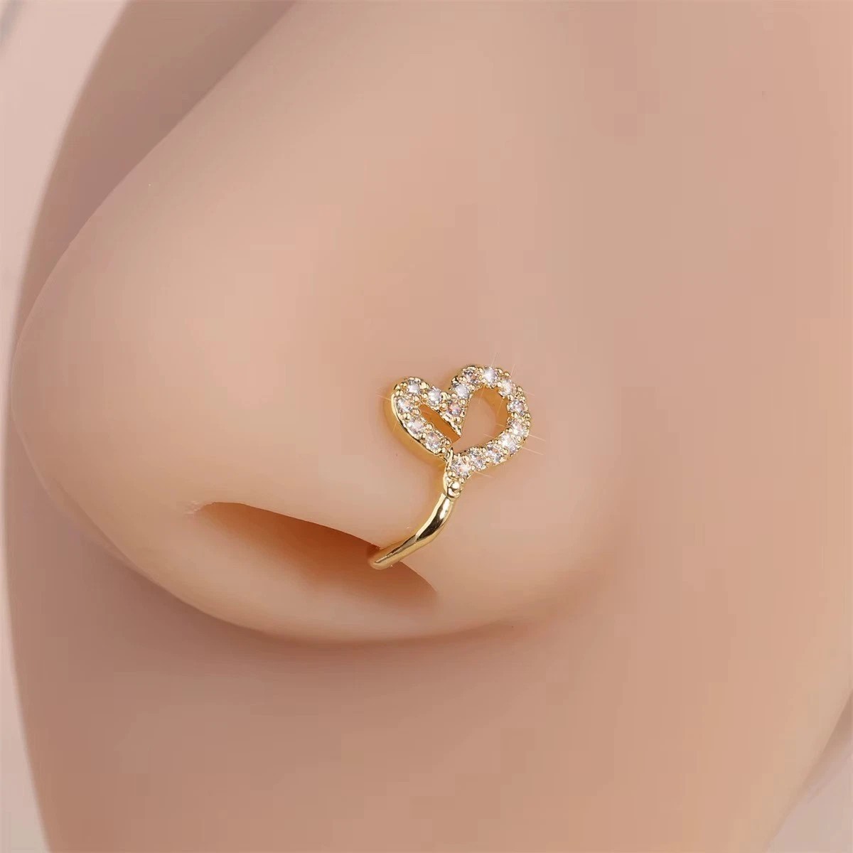 9pcs Nose Rings Non Piercing U-Shaped Nose Stud Elegant Style Non Ring For Women