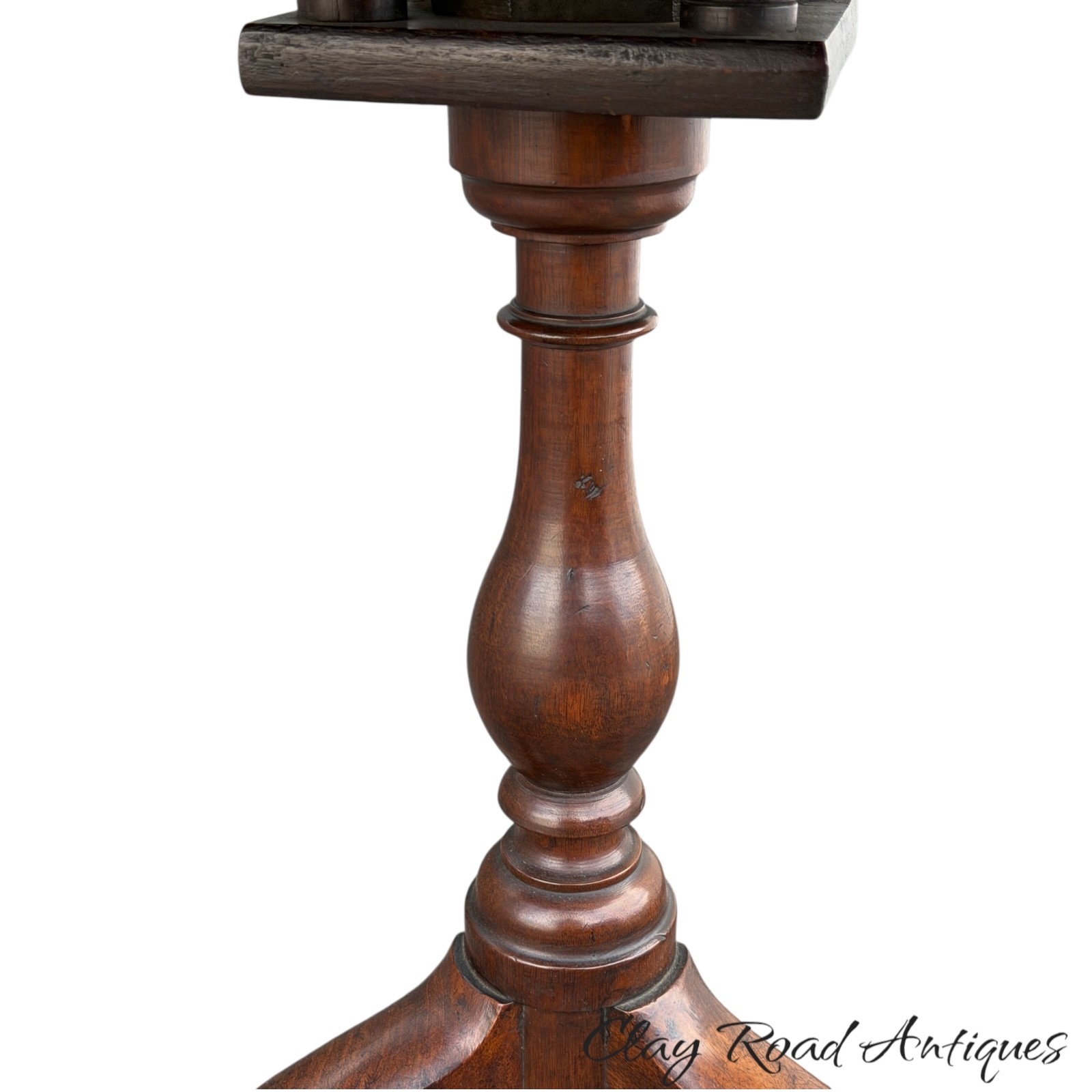 Antique walnut Queen Anne tea table 1760 18th birdcage tilt pad feet country