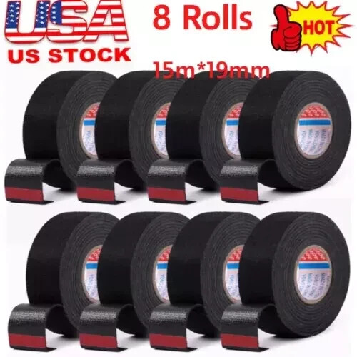 8 Rolls Cloth Tape Wire Electrical Wiring Harness Car Auto SUV truck 19mm*15m US