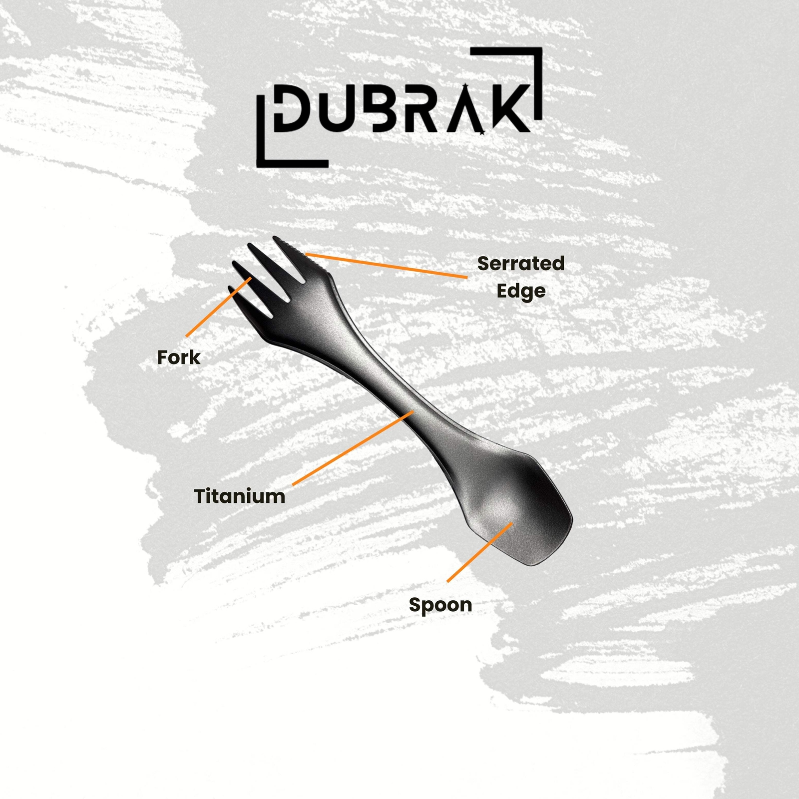 Dubrak Titanium Spork Set for Camping, Hiking, Hunting, and Survival
