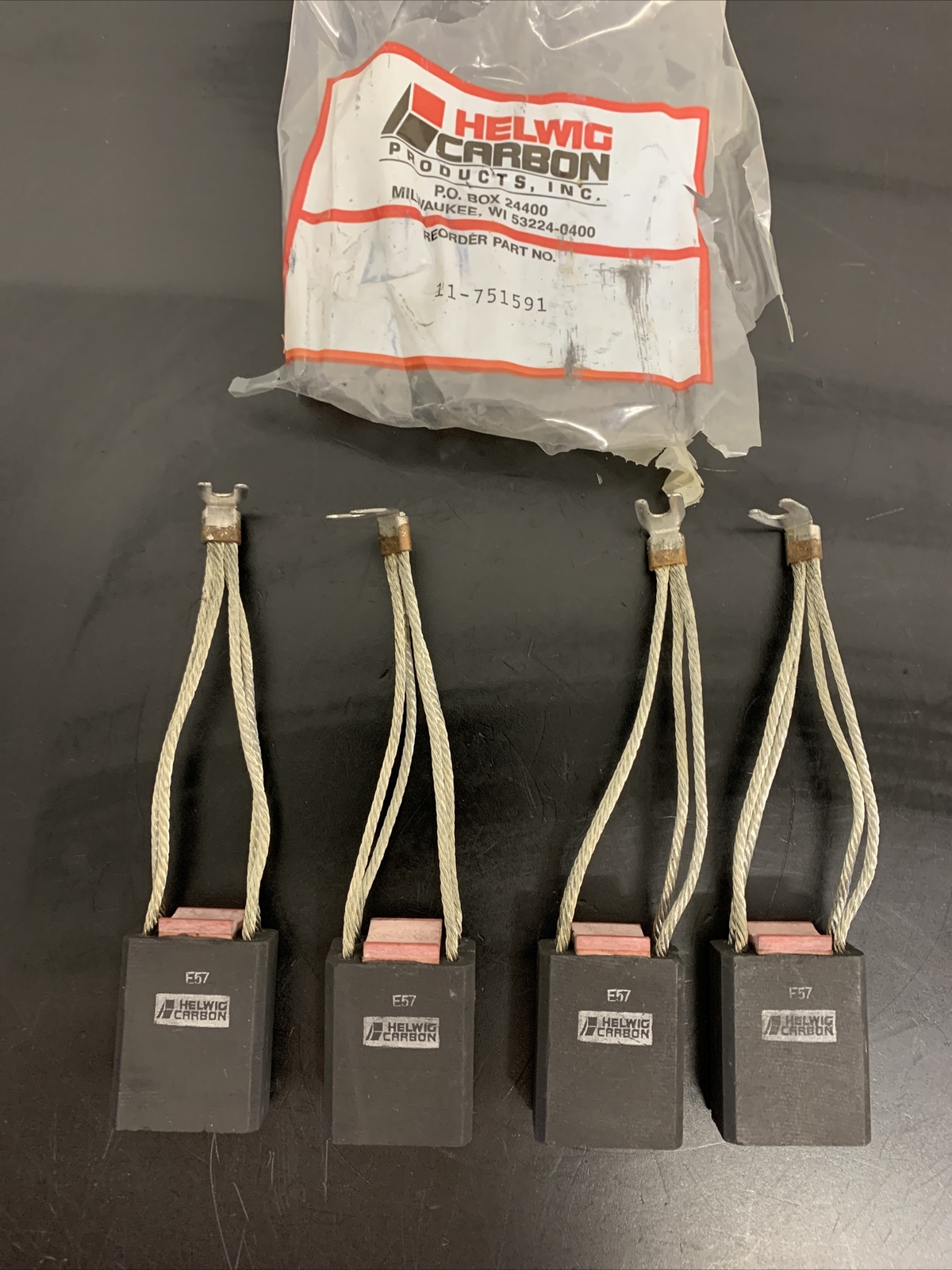 Wow! *NEW* (Pack of 4) HELWIG CARBON MOTOR BRUSH BRUSHES 11-751591 E57