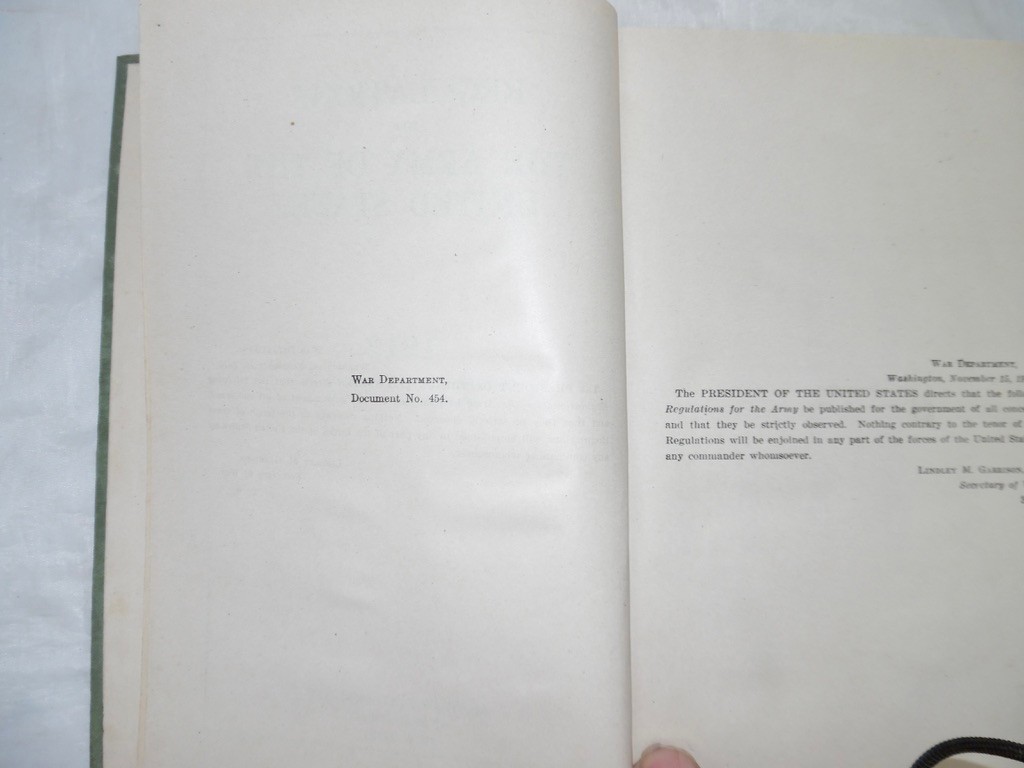 Regulations for Army of the United States 1913 Corrected to 1917 ORIGINAL WWI