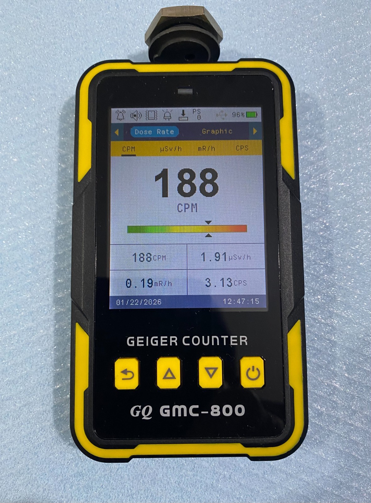 Geiger-Muller counter calibration source, used tested