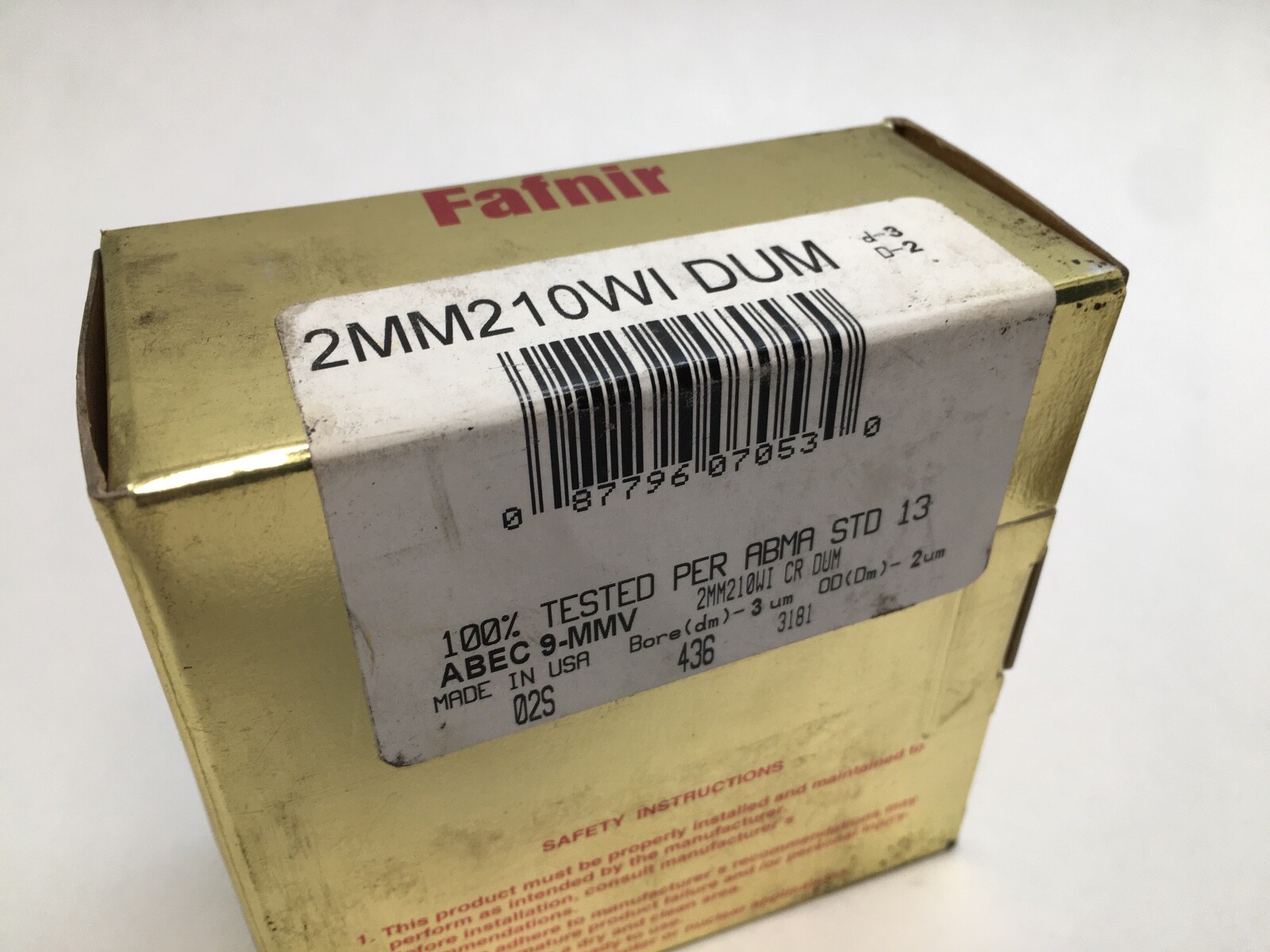 Fafnir 2MM210WI-DUM Angular Bearing 50x90x20mm 2MM210WI CR DUM 7210 USA 2 Pcs