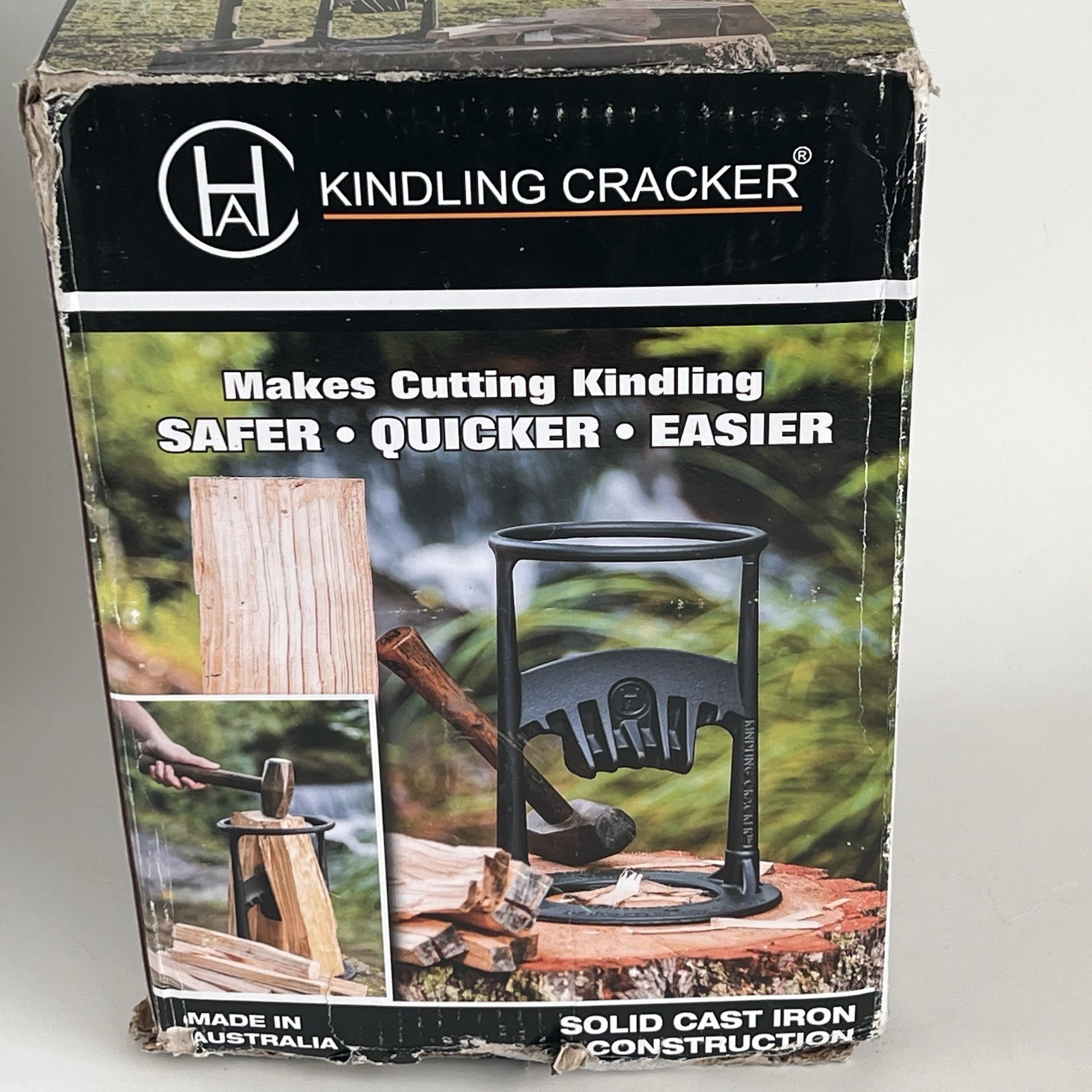 Kindling Cracker Firewood Log Splitter Cutter Black Australia NIB Camping