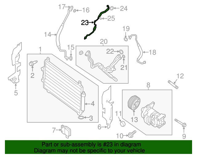 Genuine Nissan Rear AC Line 92440-9NB0A
