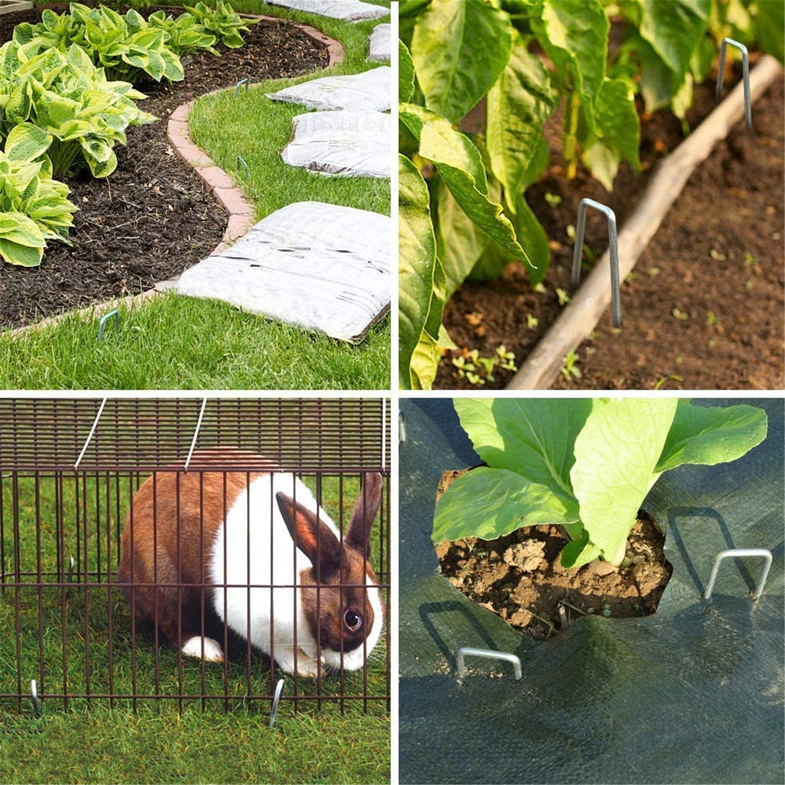 6" Garden Stakes 100/200/500/1000 Pack Landscape Staples Galvanized Sod Staples