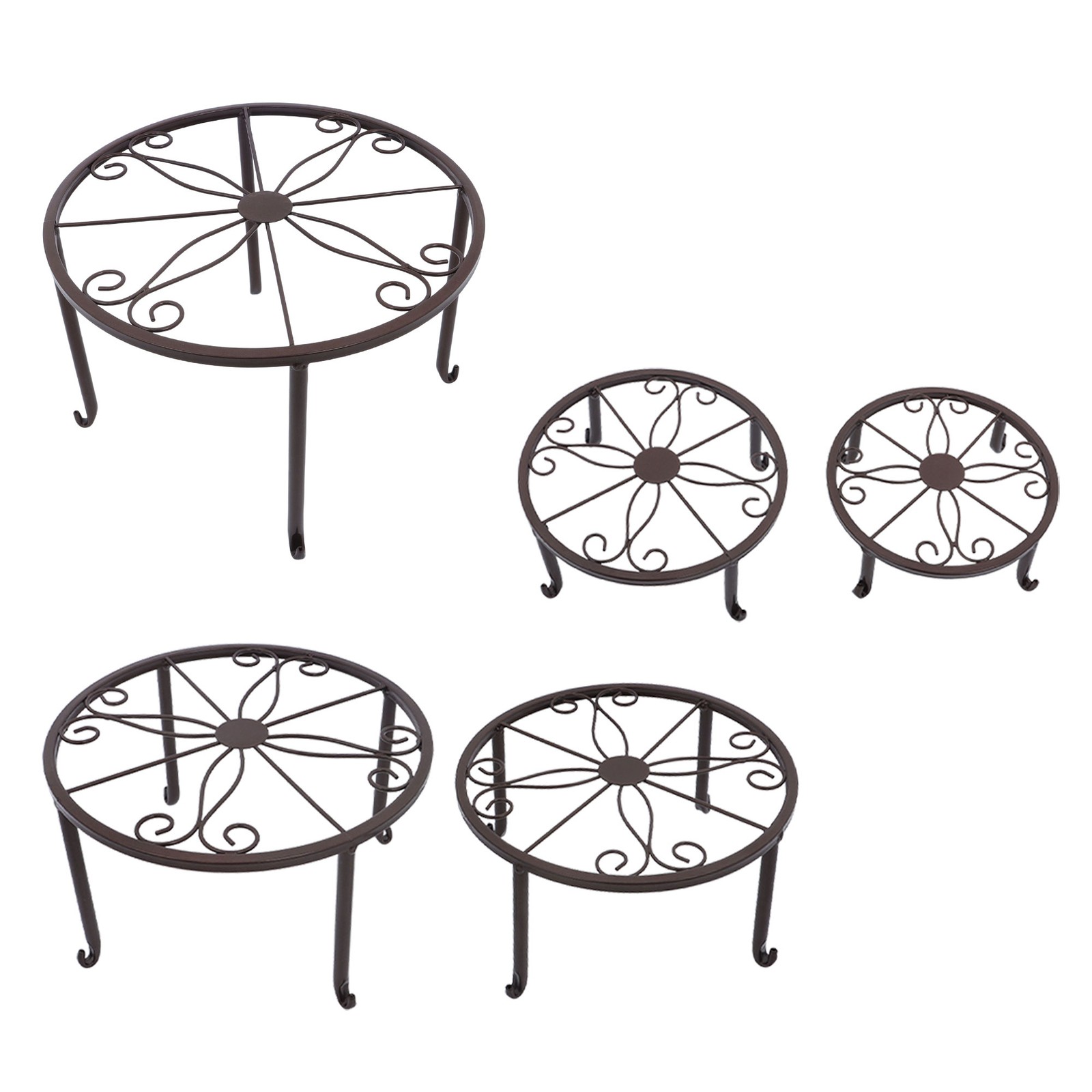 Metal Plant Stand Heavy Duty Flower Pot Stands For Outdoor Indoor Plants 5 Pack