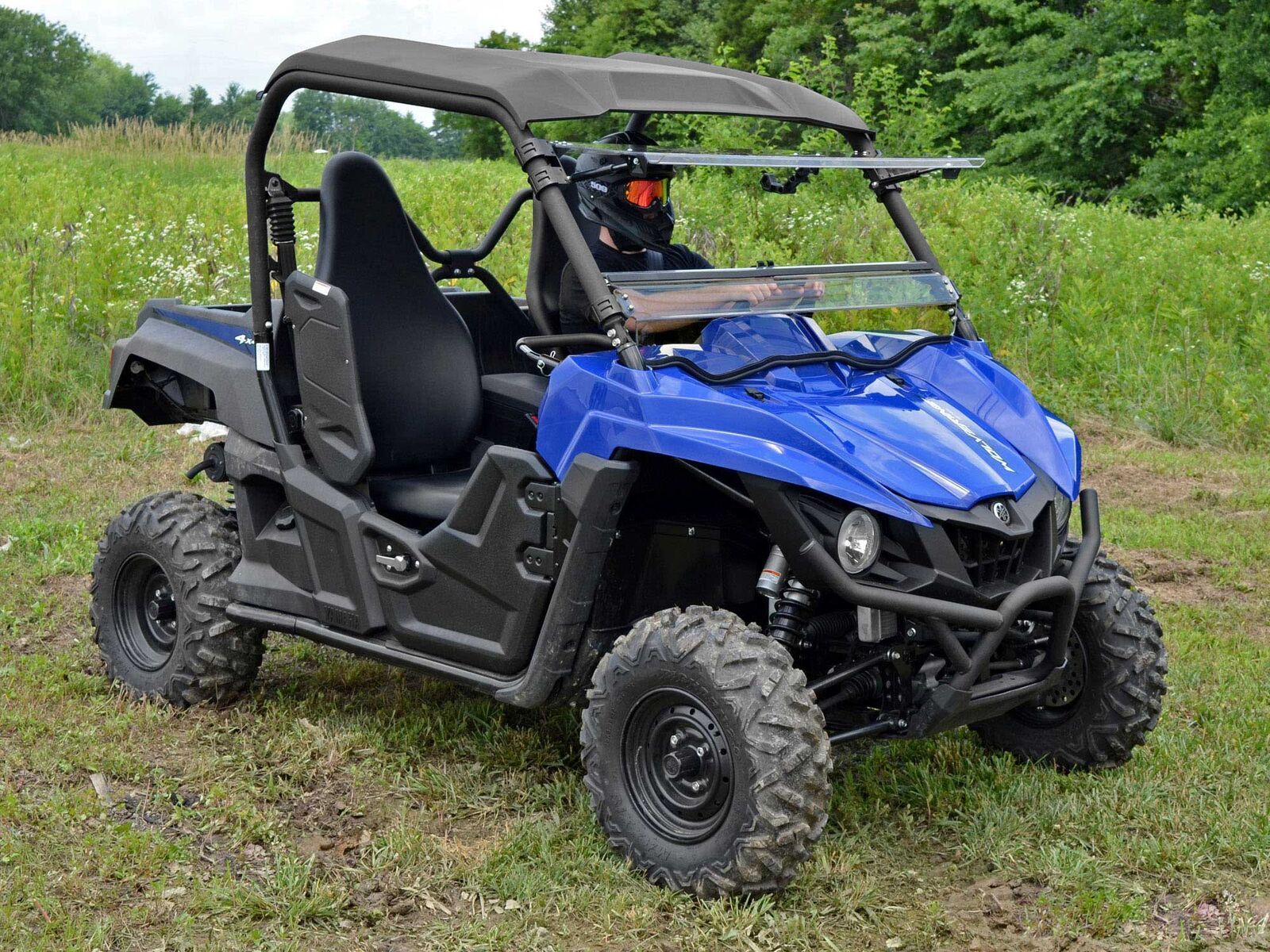 SuperATV Yamaha Wolverine Heavy Duty Scratch Resistant Flip Windshield (15-18)