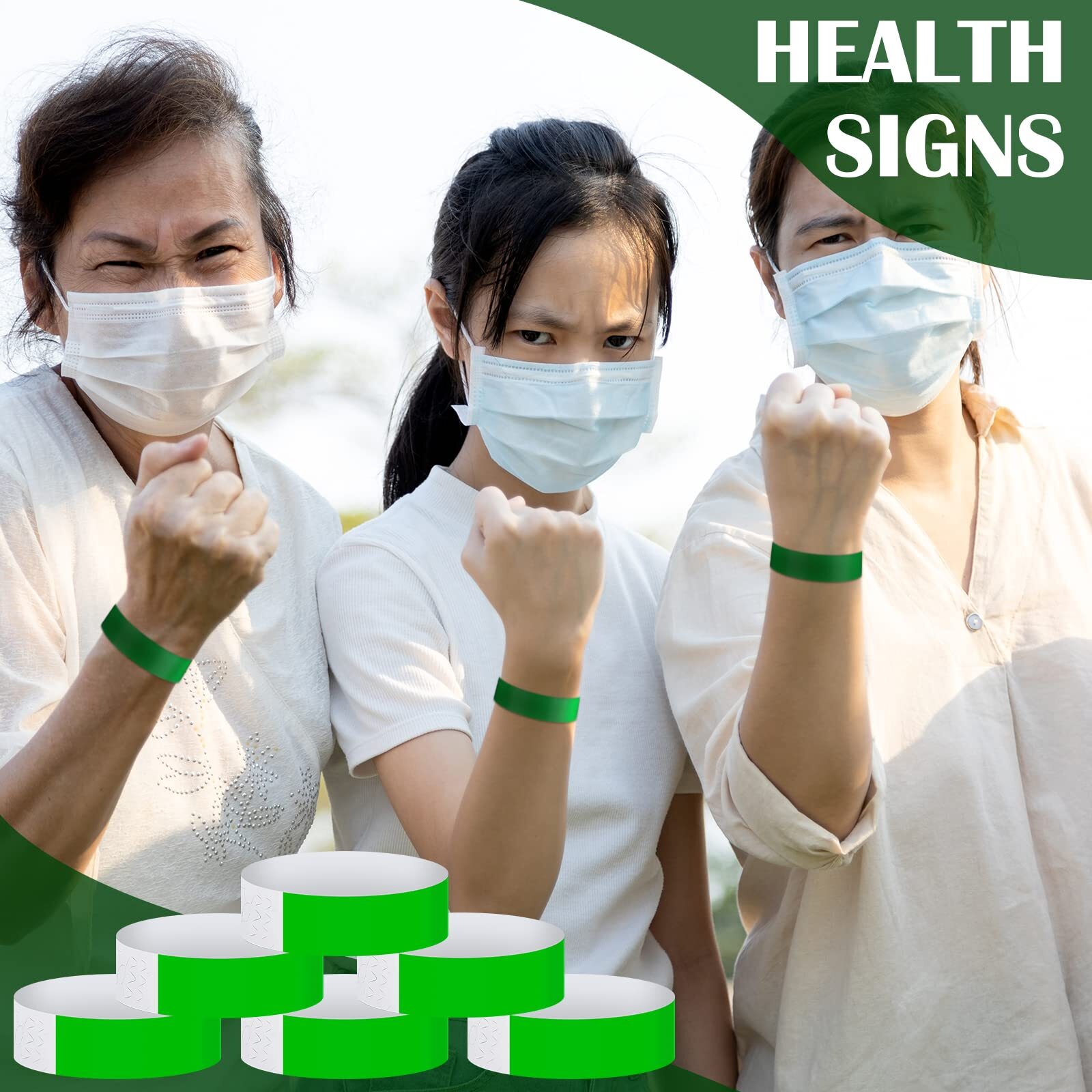 600 Packs Paper Wristbands for Events Neon Colored Waterproof Paper Arm Bands