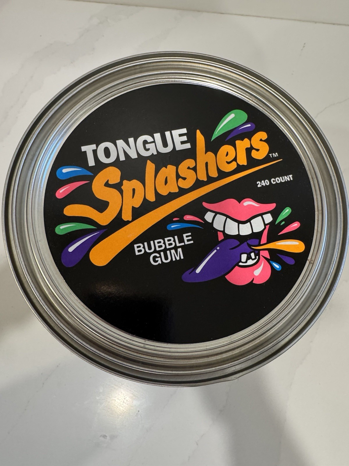 Vintage 1990's Tongue Splashers Bubble Gum FULL UNOPENED Container Paint Can NOS