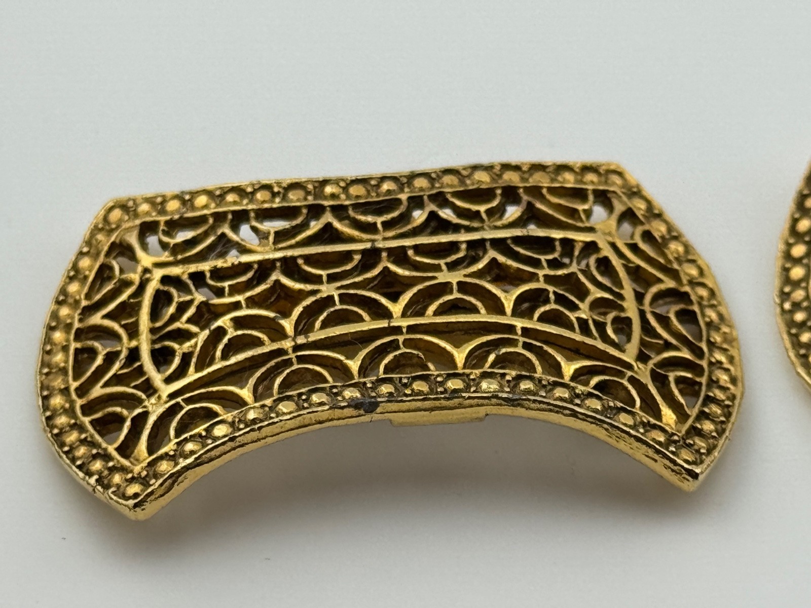 Vintage Musi Shoe Clips Gold Tone Signed